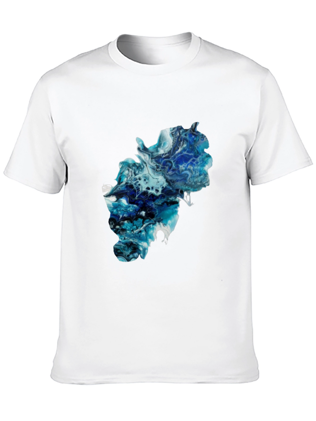 Camiseta Negra con Diseño Abstracto Azul