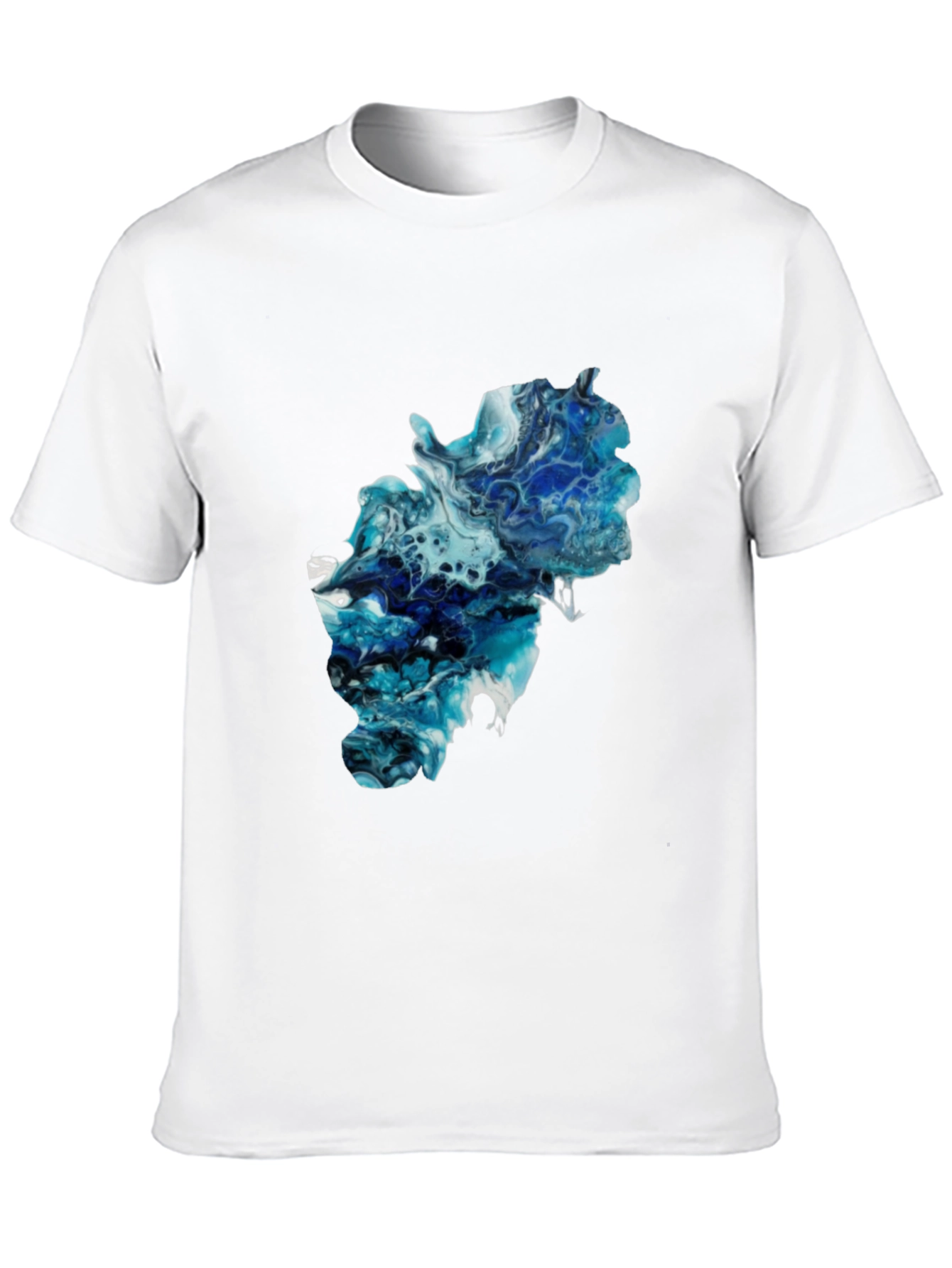 Camiseta Negra con Diseño Abstracto Azul