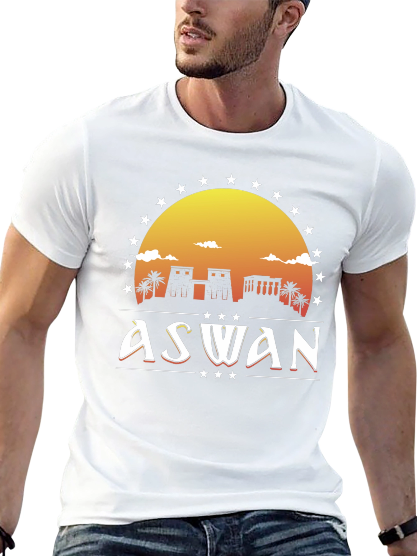 Camiseta Negra Aswan Egipto Vintage
