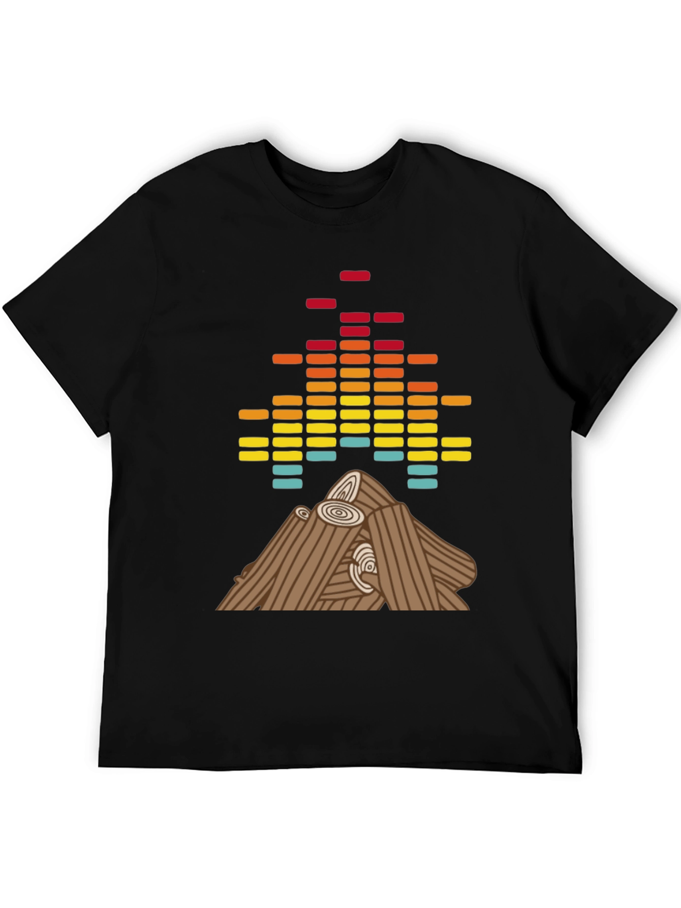 Camiseta Hombre Diseño Fogata Ecualizador
