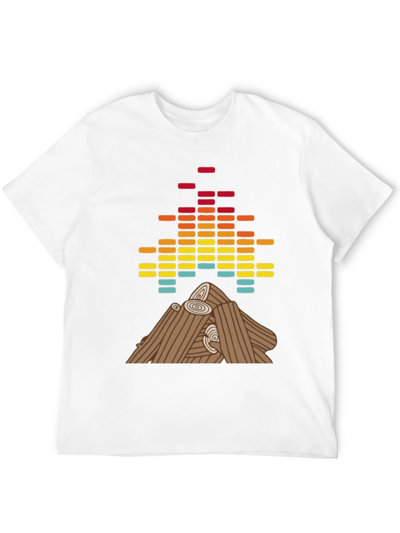 Camiseta Hombre Diseño Fogata Ecualizador