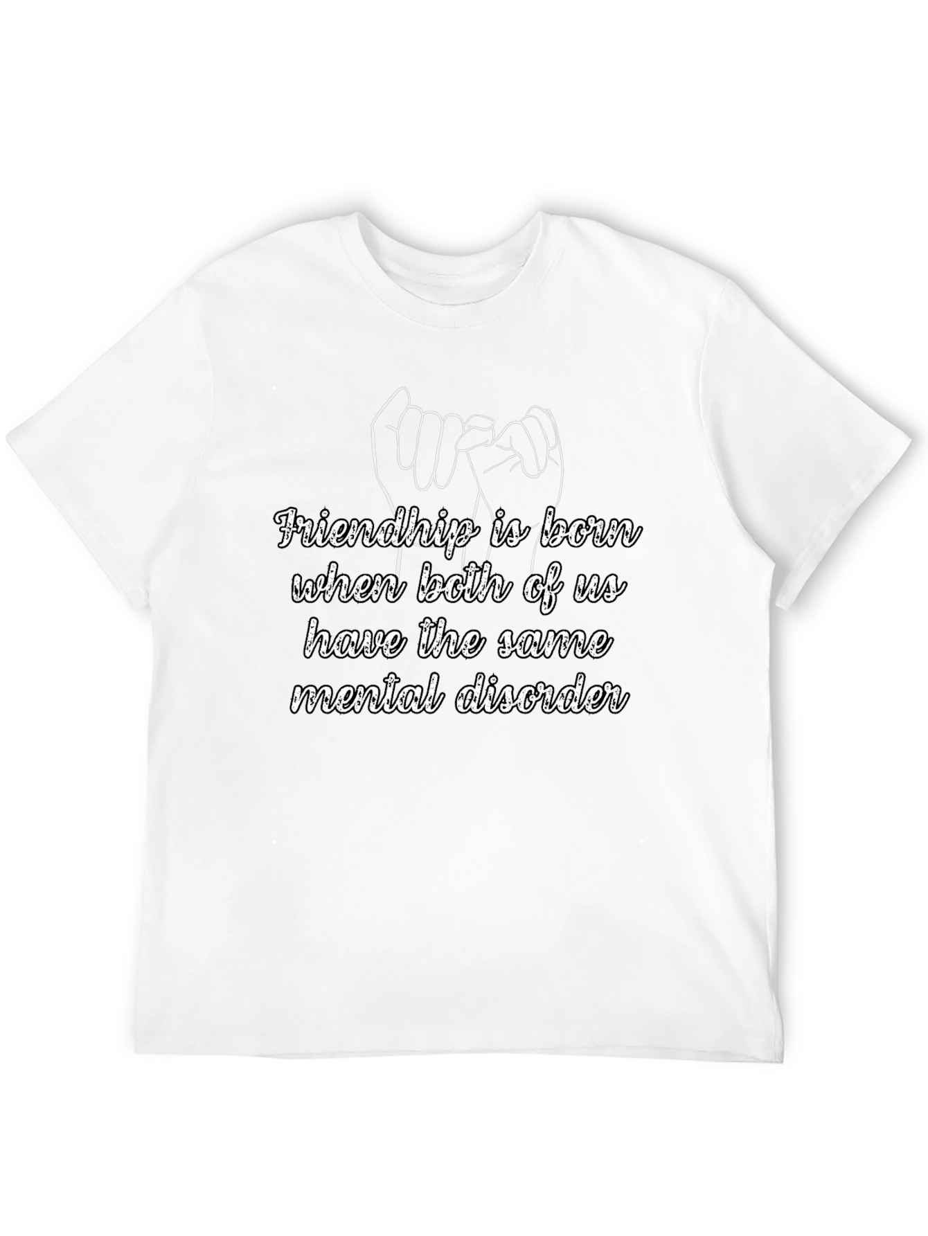 Camiseta Negra Amistad Mental Unisex