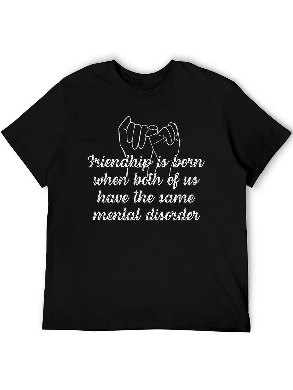 Camiseta Negra Amistad Mental Unisex