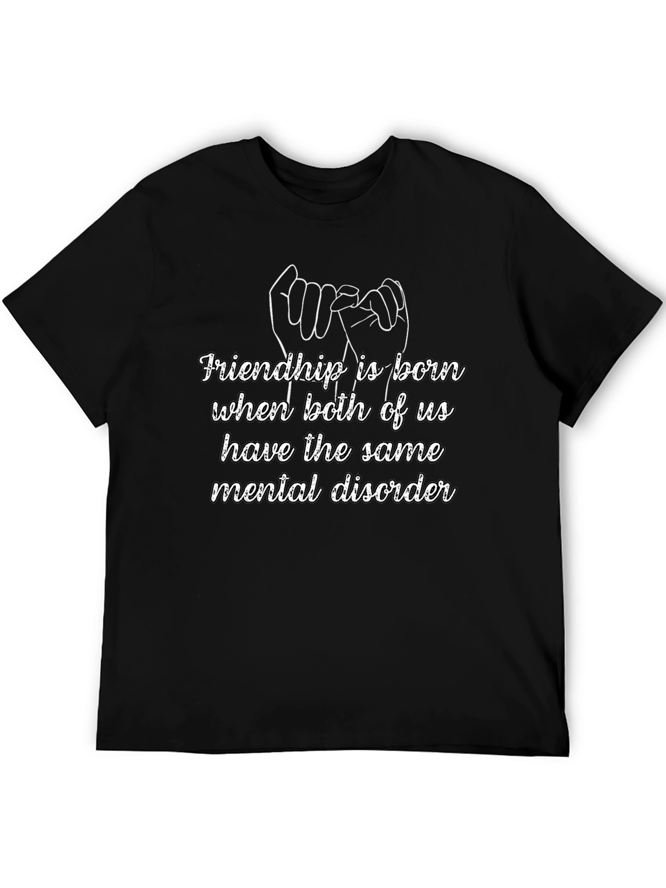 Camiseta Negra Amistad Mental Unisex