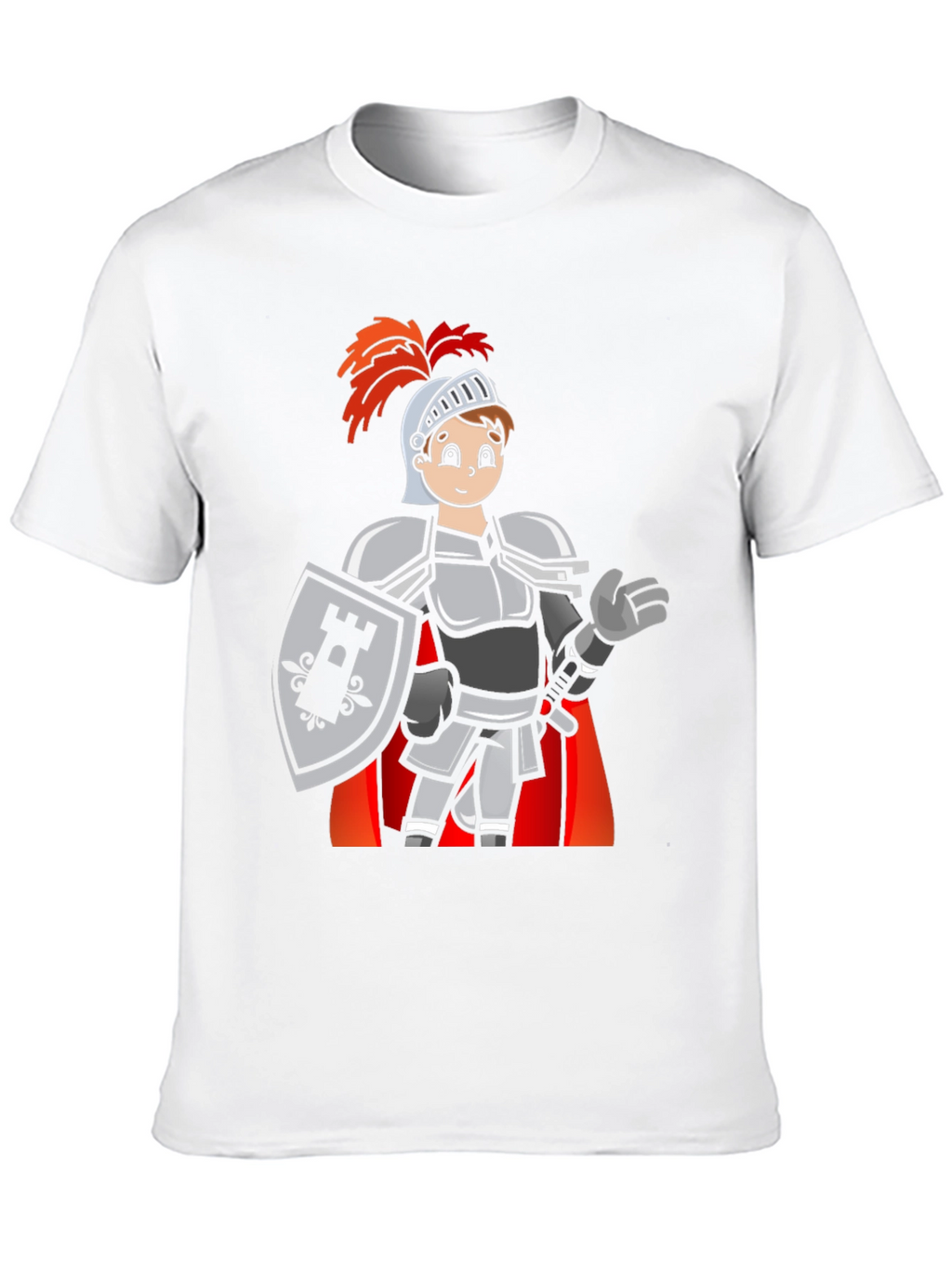 Camiseta Negra con Caballero Medieval Divertido