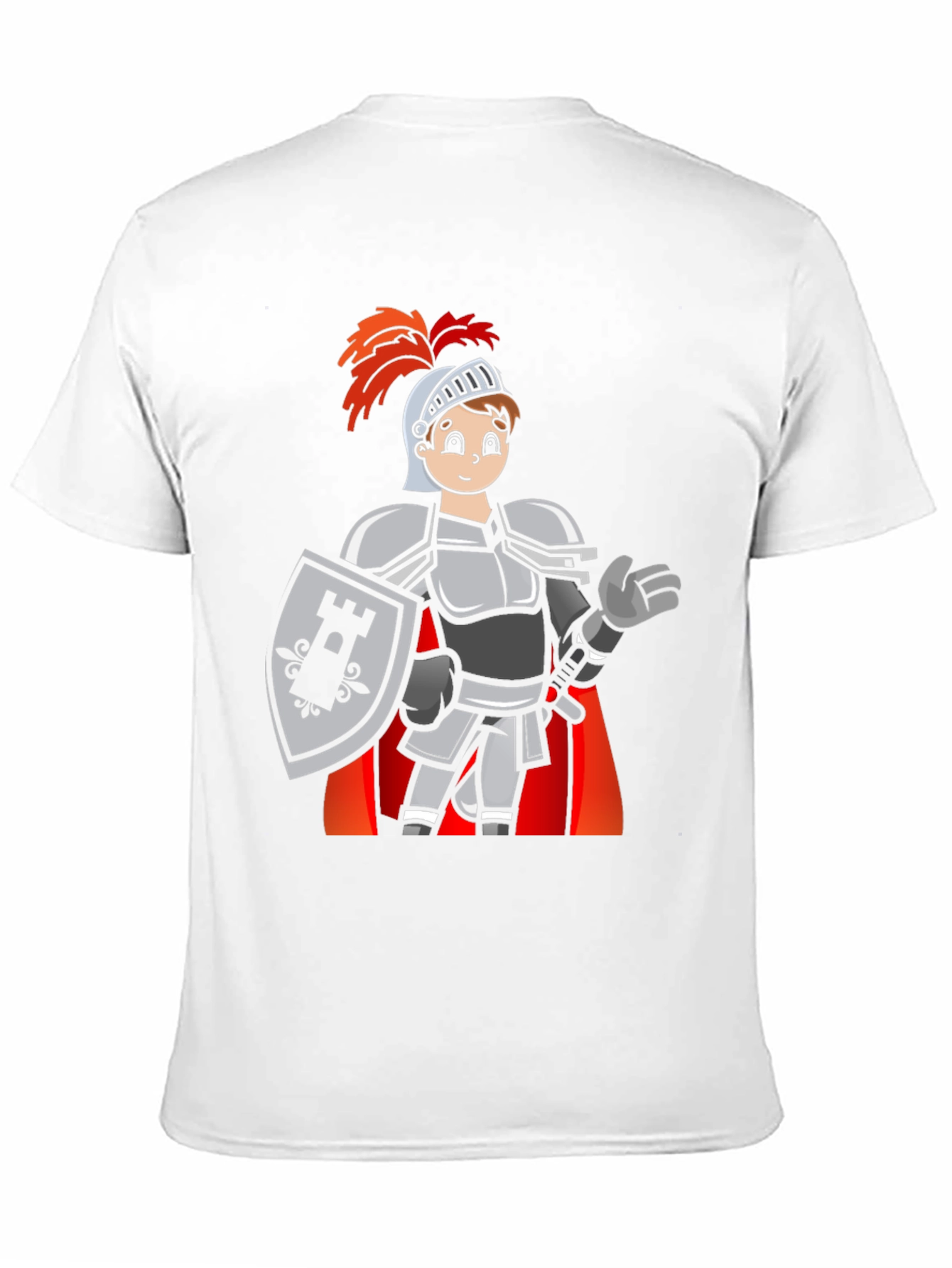 Camiseta Negra con Caballero Medieval Divertido