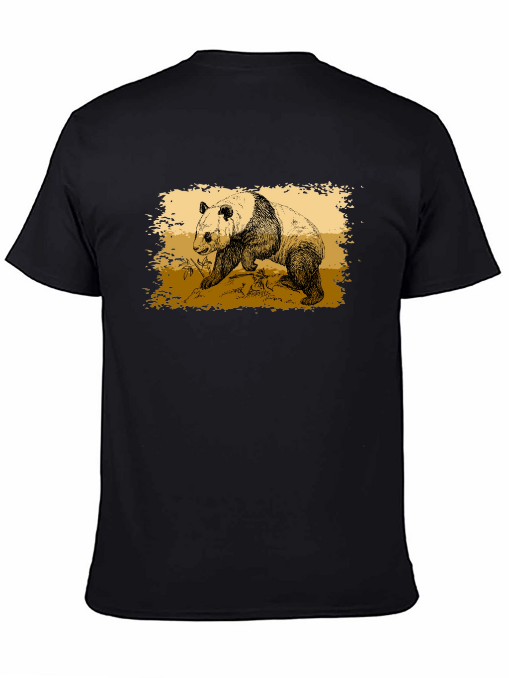 Camiseta Negra con Diseño de Panda