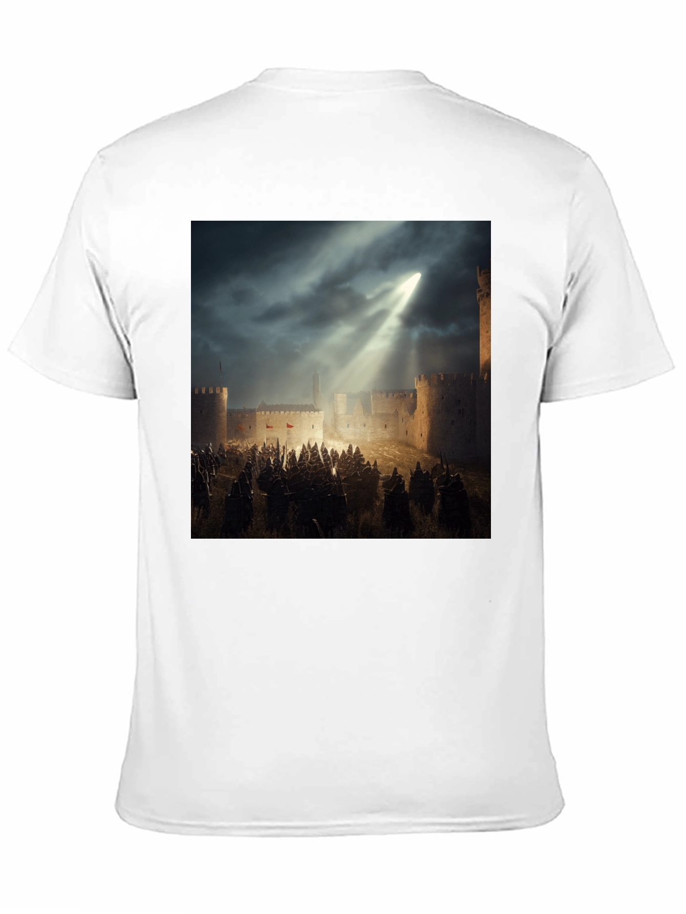 Camiseta Negra con Diseño Castillo Medieval