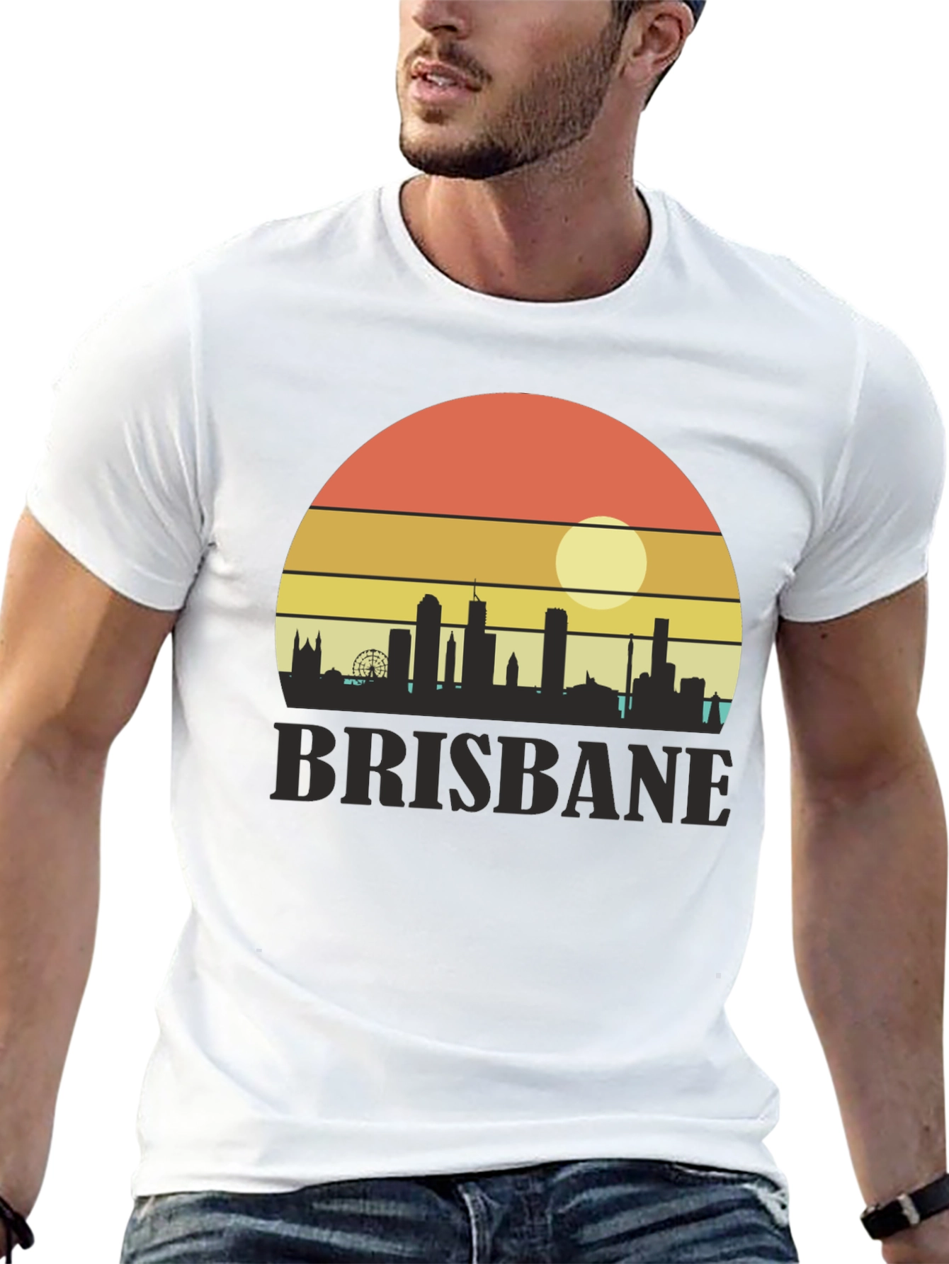 Camiseta Brisbane Sunset Retro