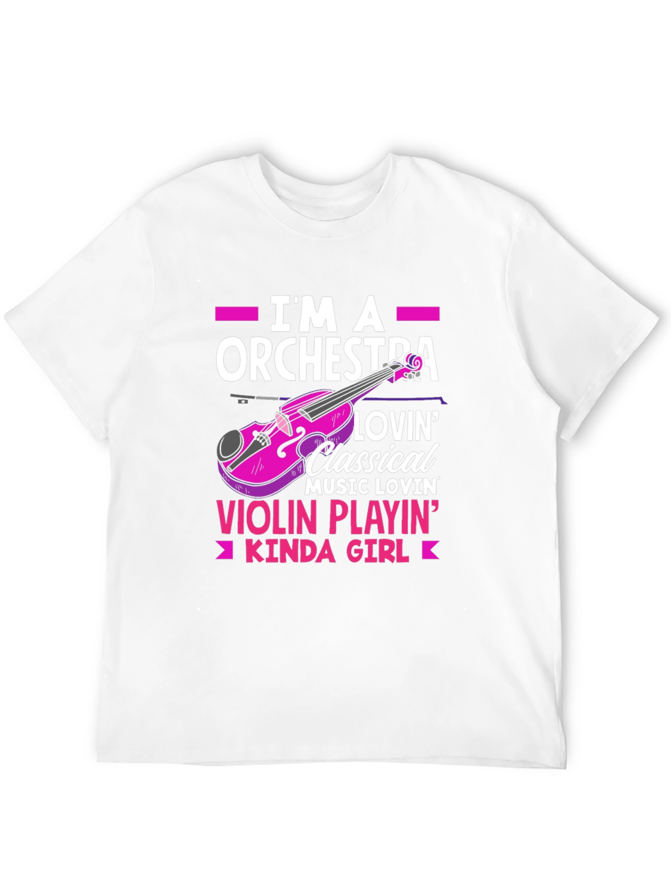 Camiseta Negra con Diseño de Orquesta y Violín para Mujer