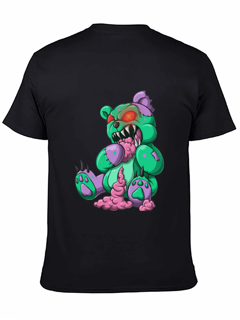 Camiseta Negra con Diseño de Oso Zombie