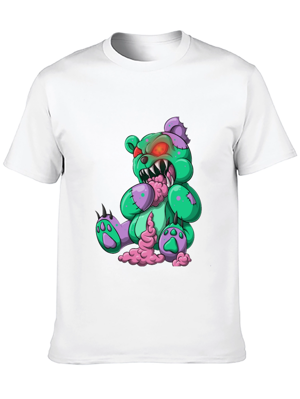 Camiseta Negra con Diseño de Oso Zombie