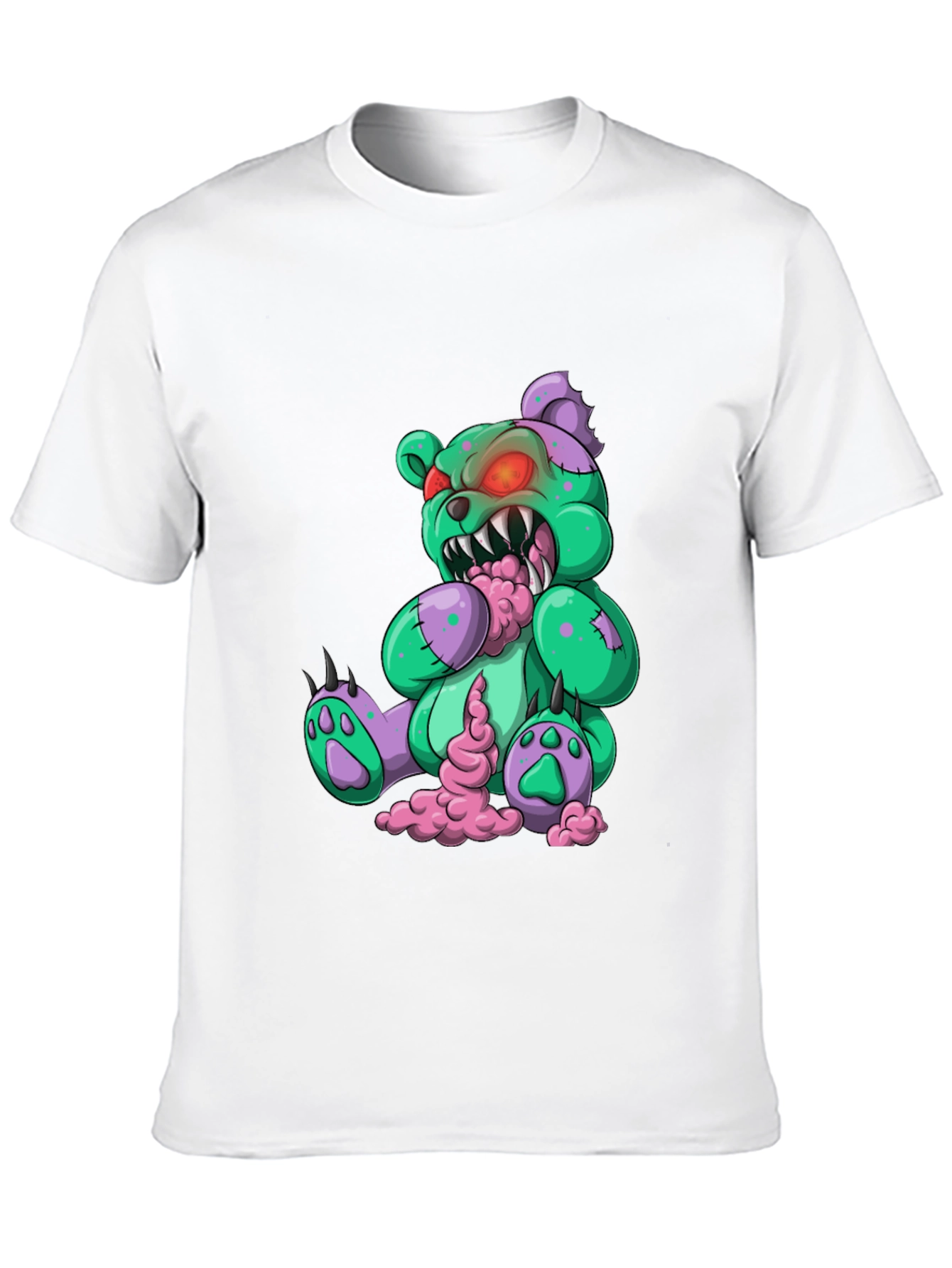 Camiseta Negra con Diseño de Oso Zombie