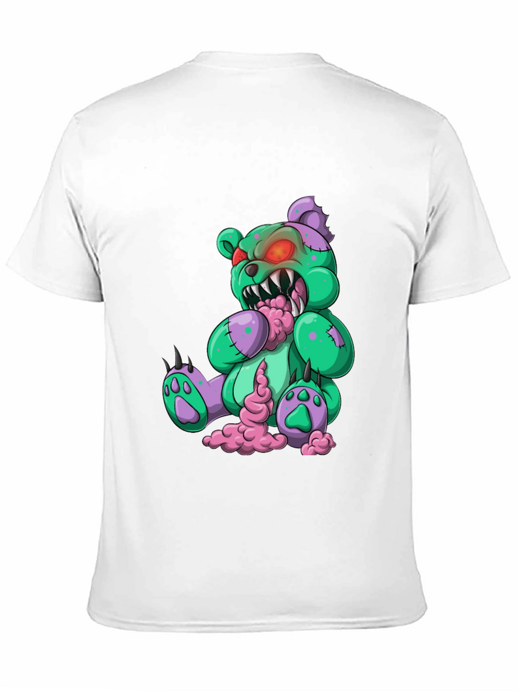 Camiseta Negra con Diseño de Oso Zombie