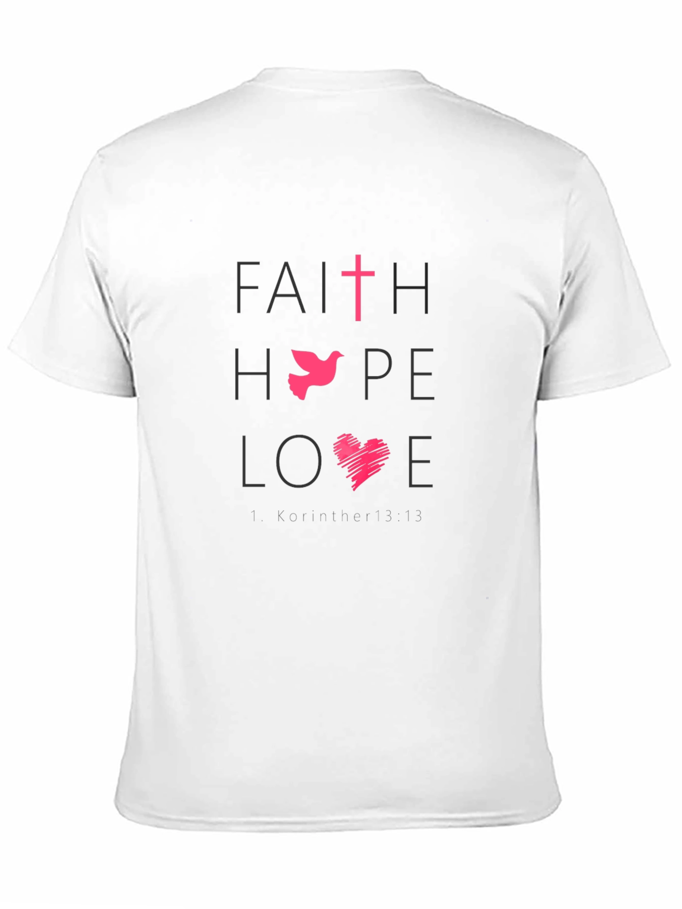 Camiseta Negra con Diseño de Fe Esperanza y Amor