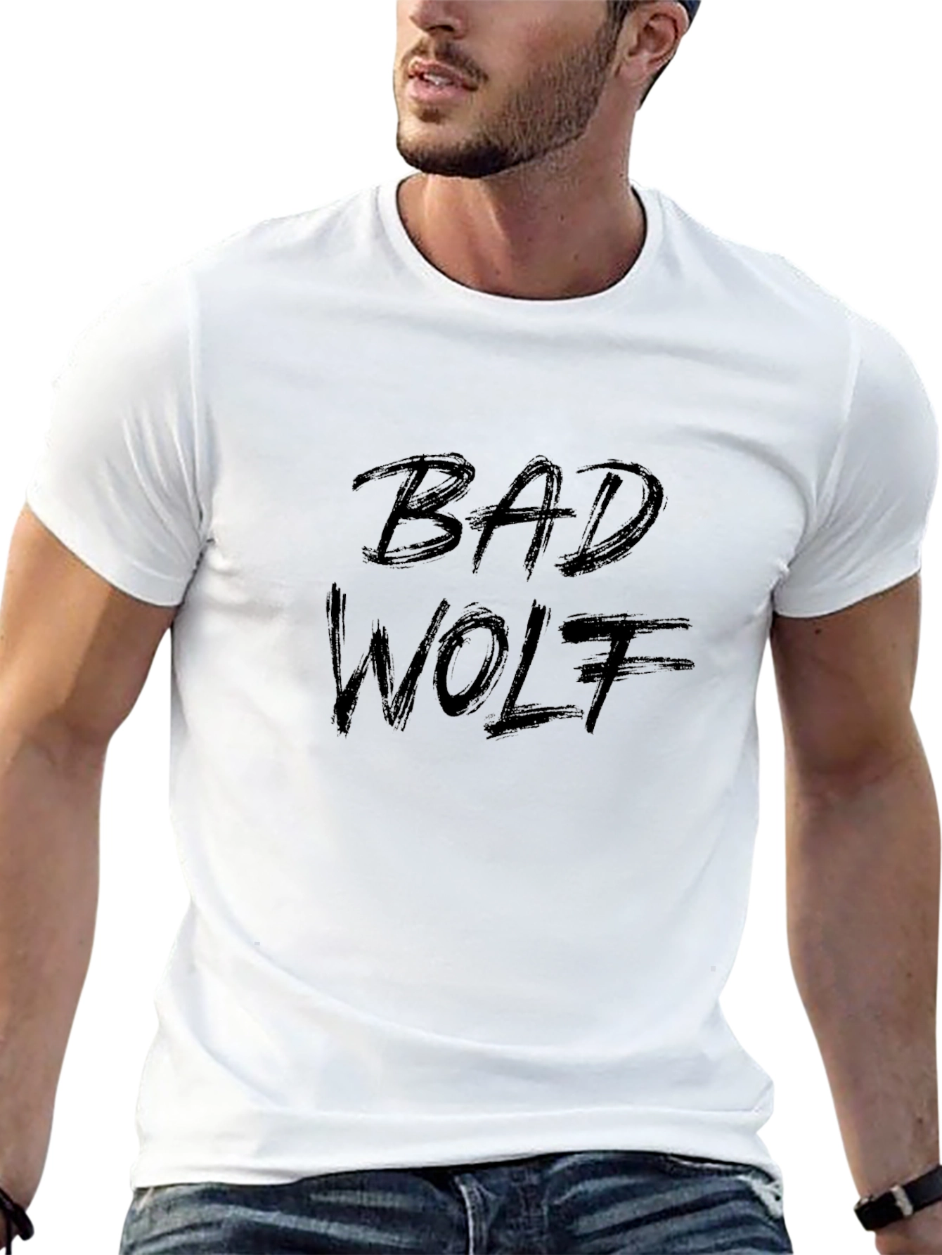 Camiseta Negra Bad Wolf Hombre - Estilo Casual