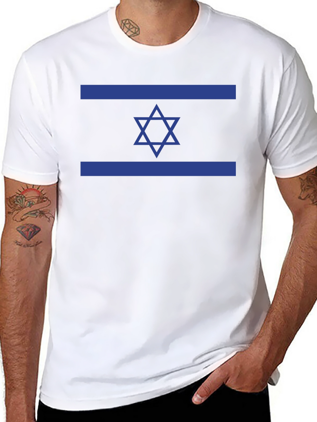 Camiseta Negra con Bandera de Israel