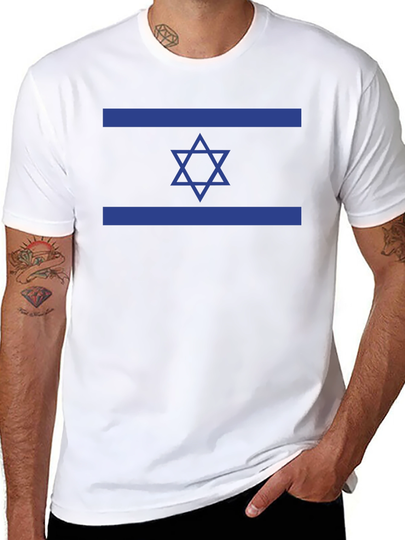 Camiseta Negra con Bandera de Israel