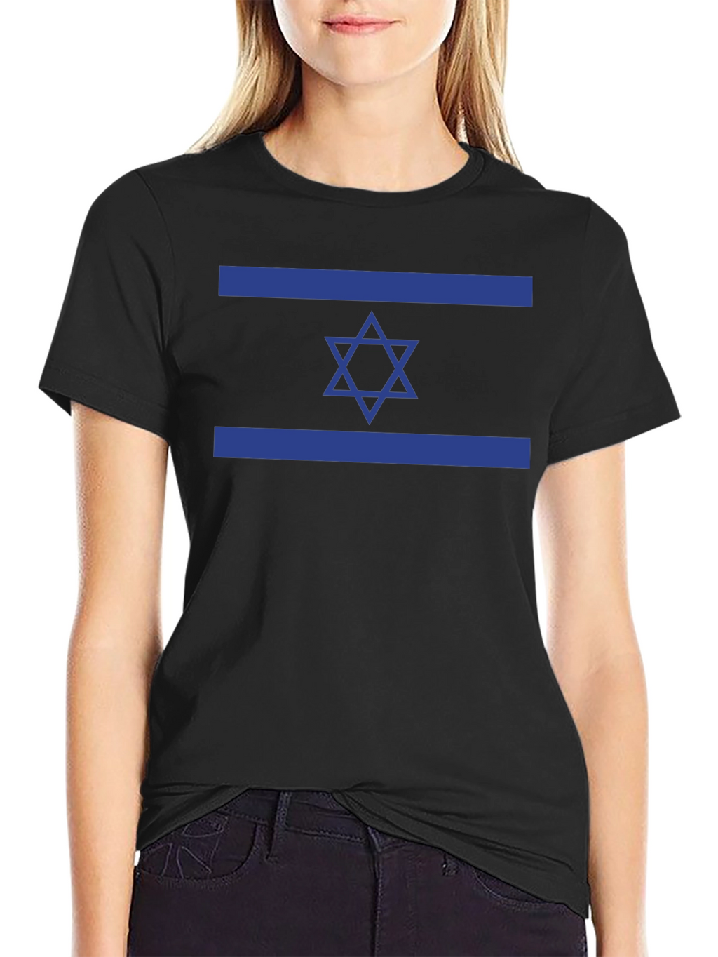 Camiseta Negra con Bandera de Israel