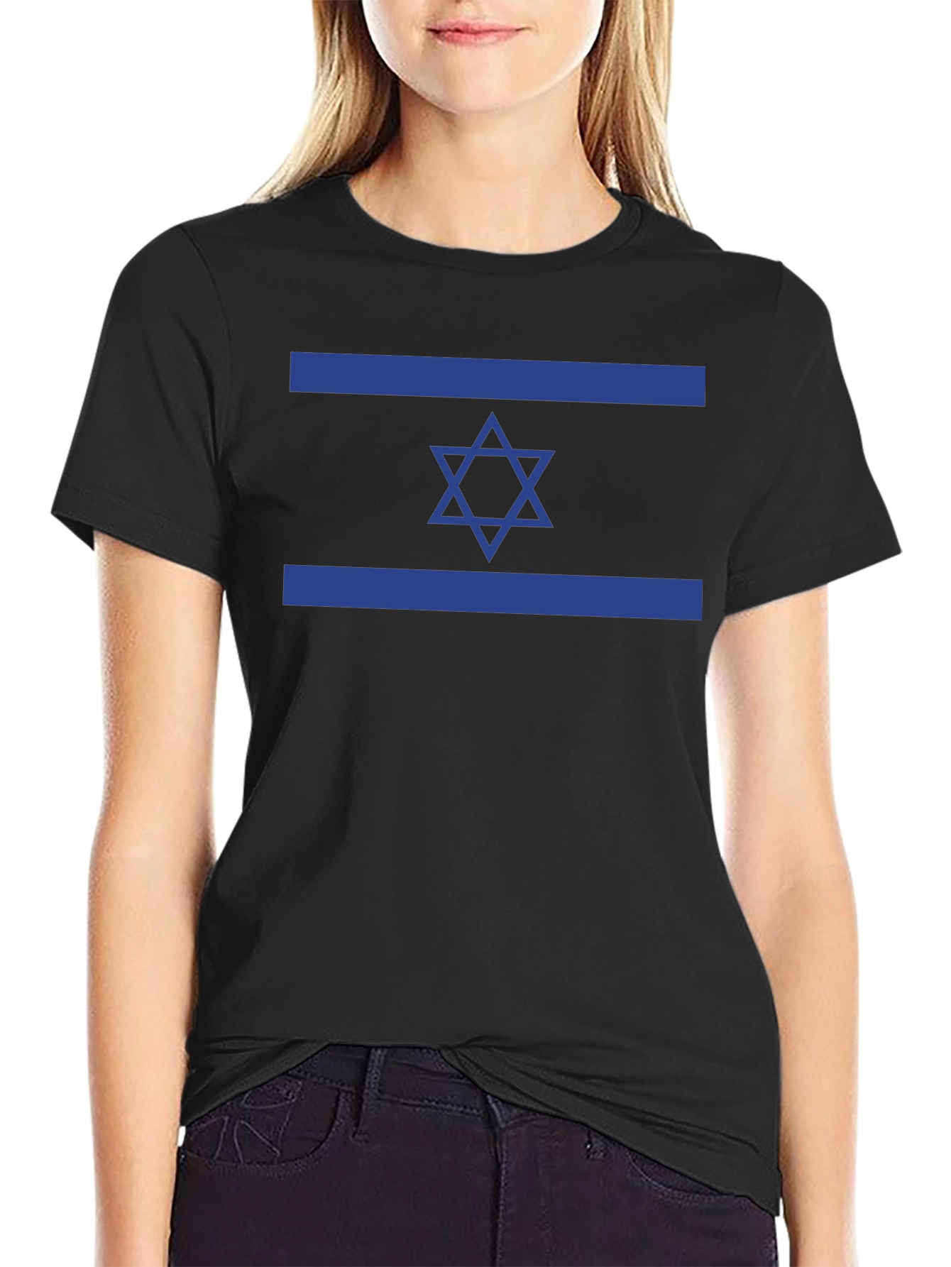 Camiseta Negra con Bandera de Israel