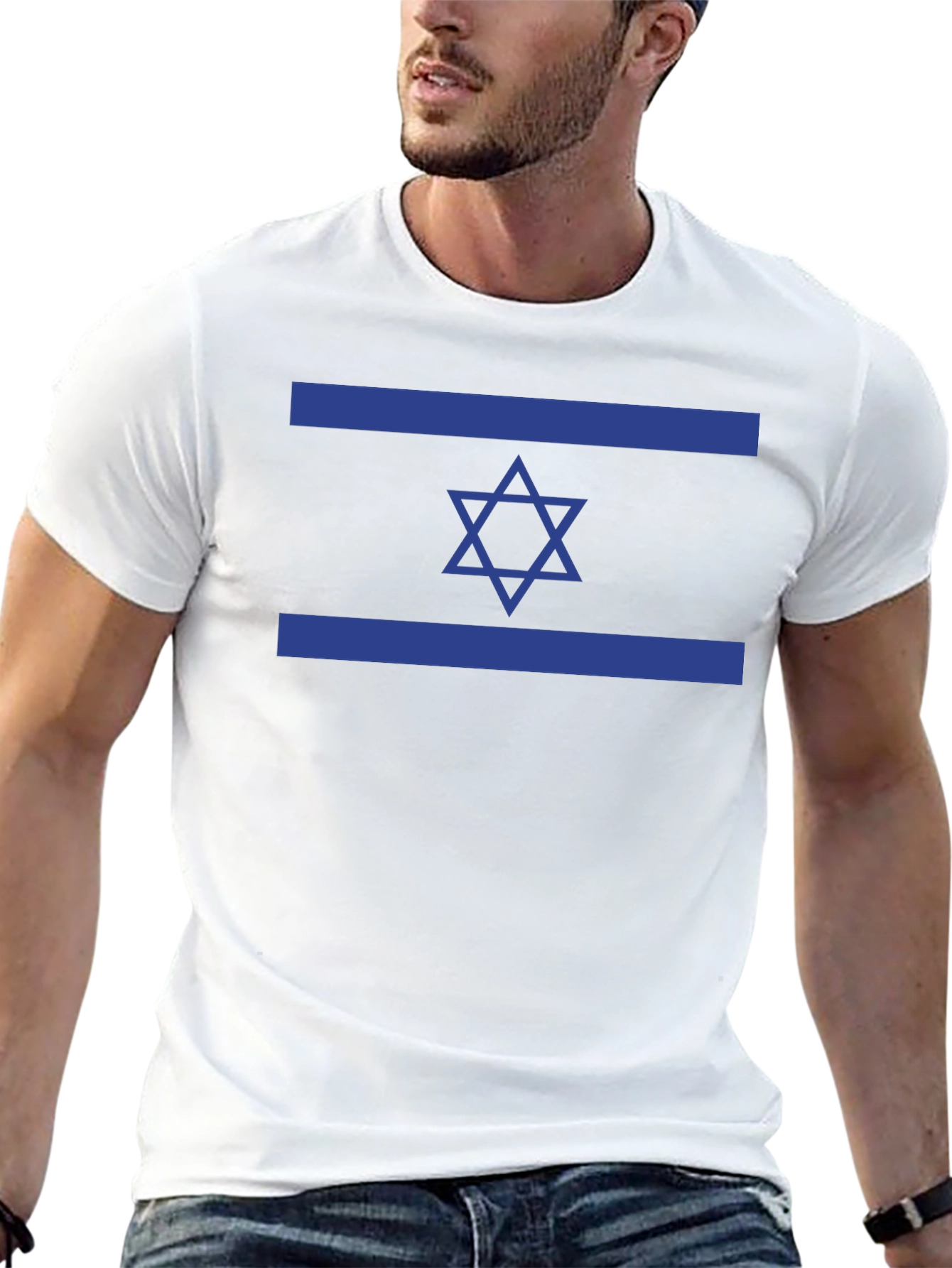 Camiseta Negra con Bandera de Israel