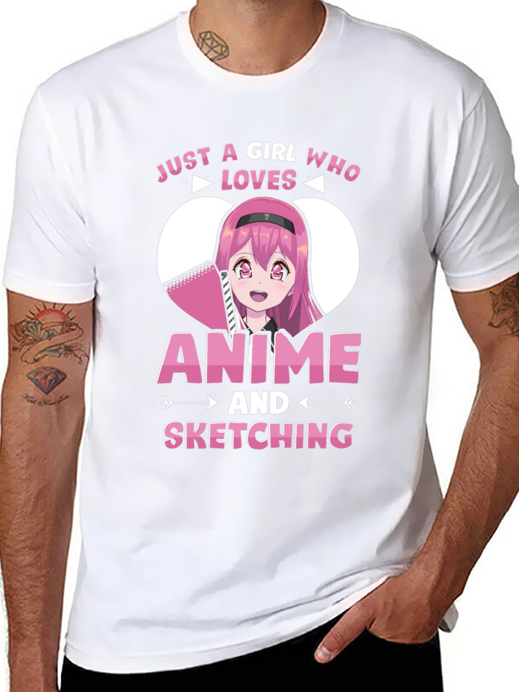 Camiseta Negra Anime y Dibujo para Chicas