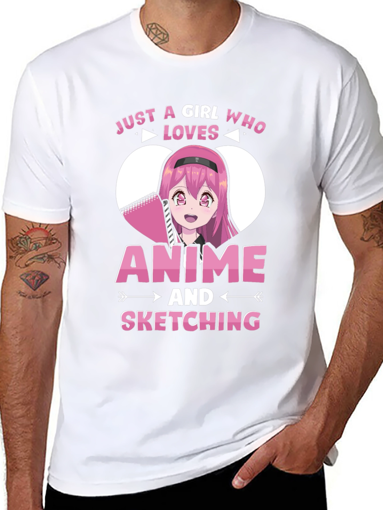Camiseta Negra Anime y Dibujo para Chicas