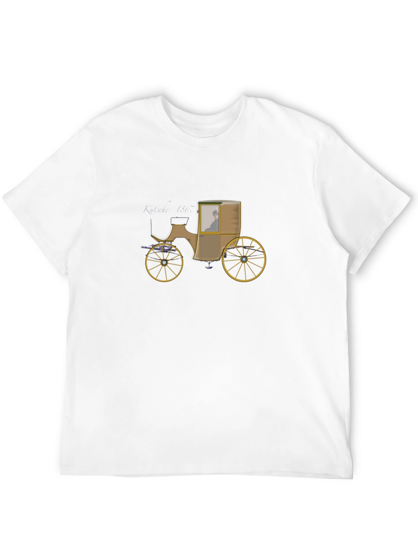 Camiseta Negra con Carruaje Vintage