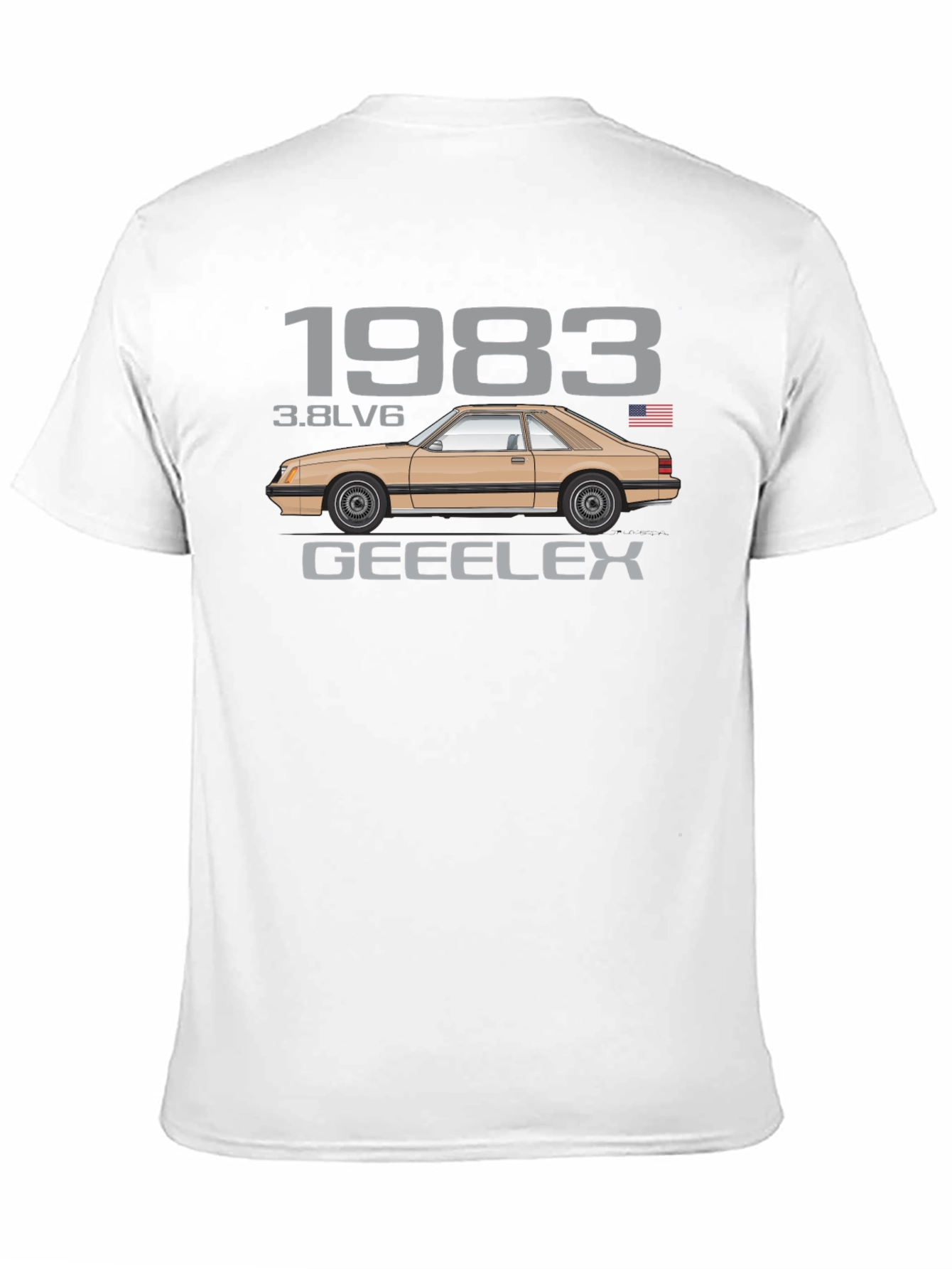 Camiseta Negra Clásica Coche 1983