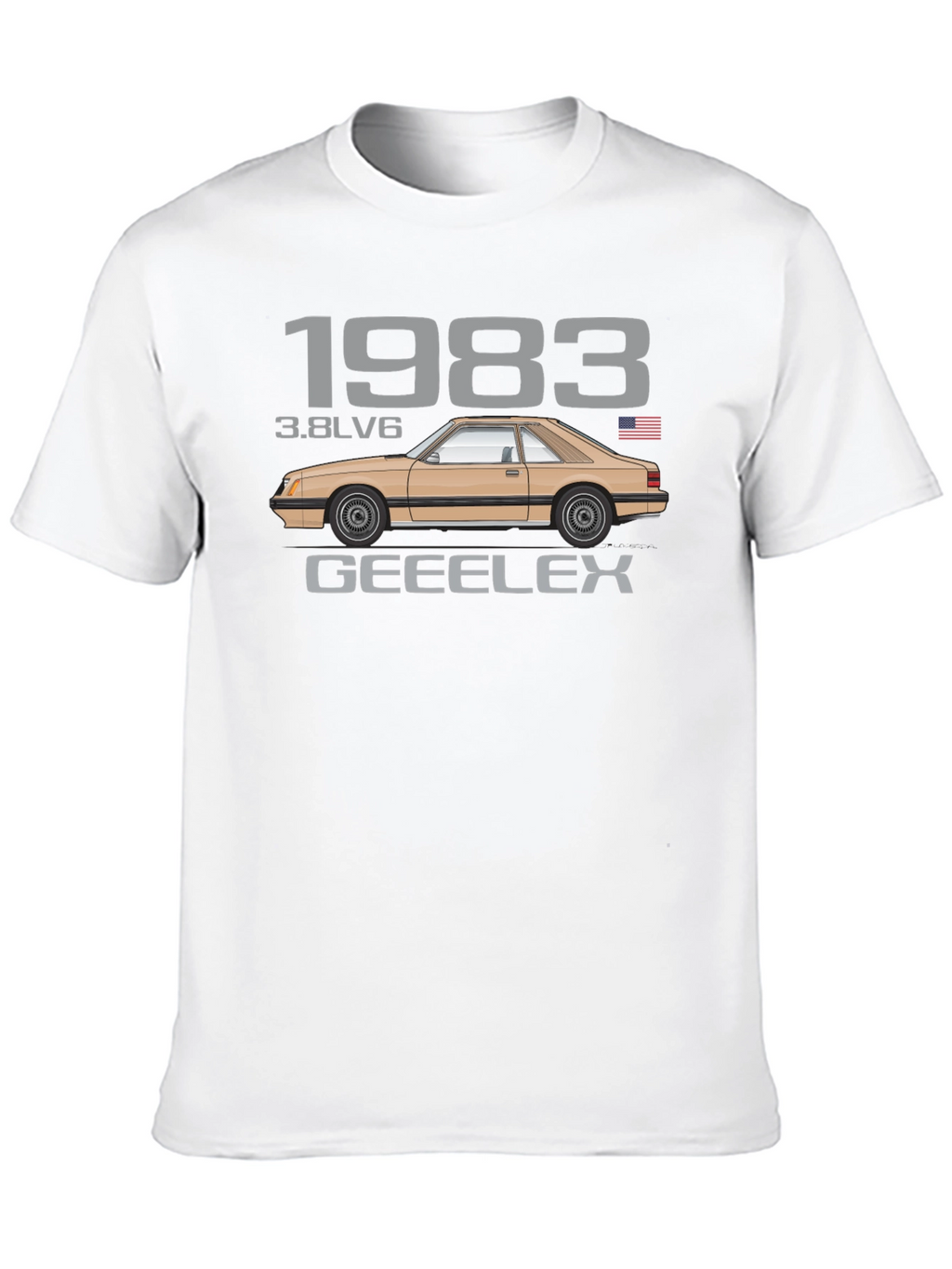 Camiseta Negra Clásica Coche 1983