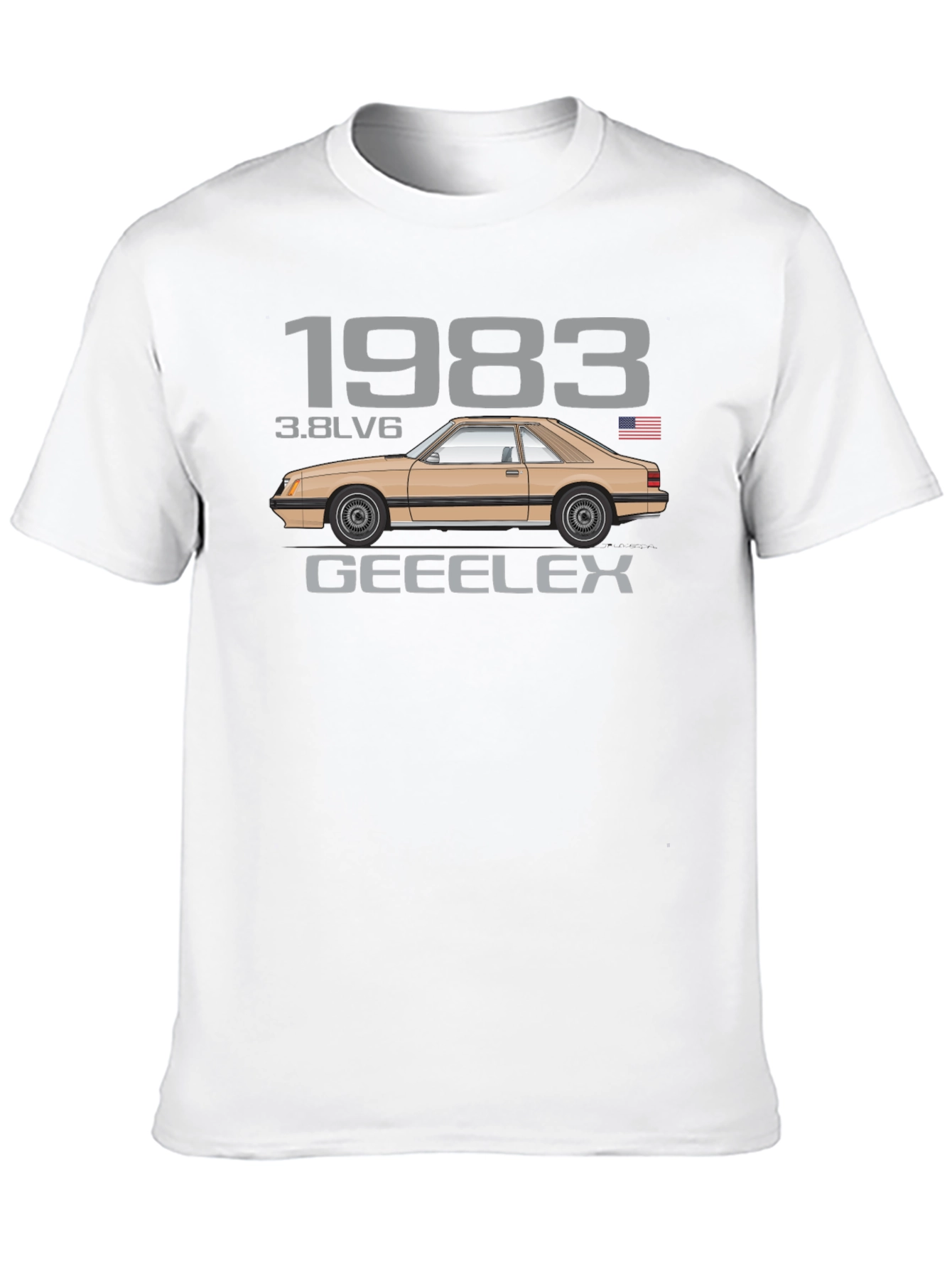 Camiseta Negra Clásica Coche 1983