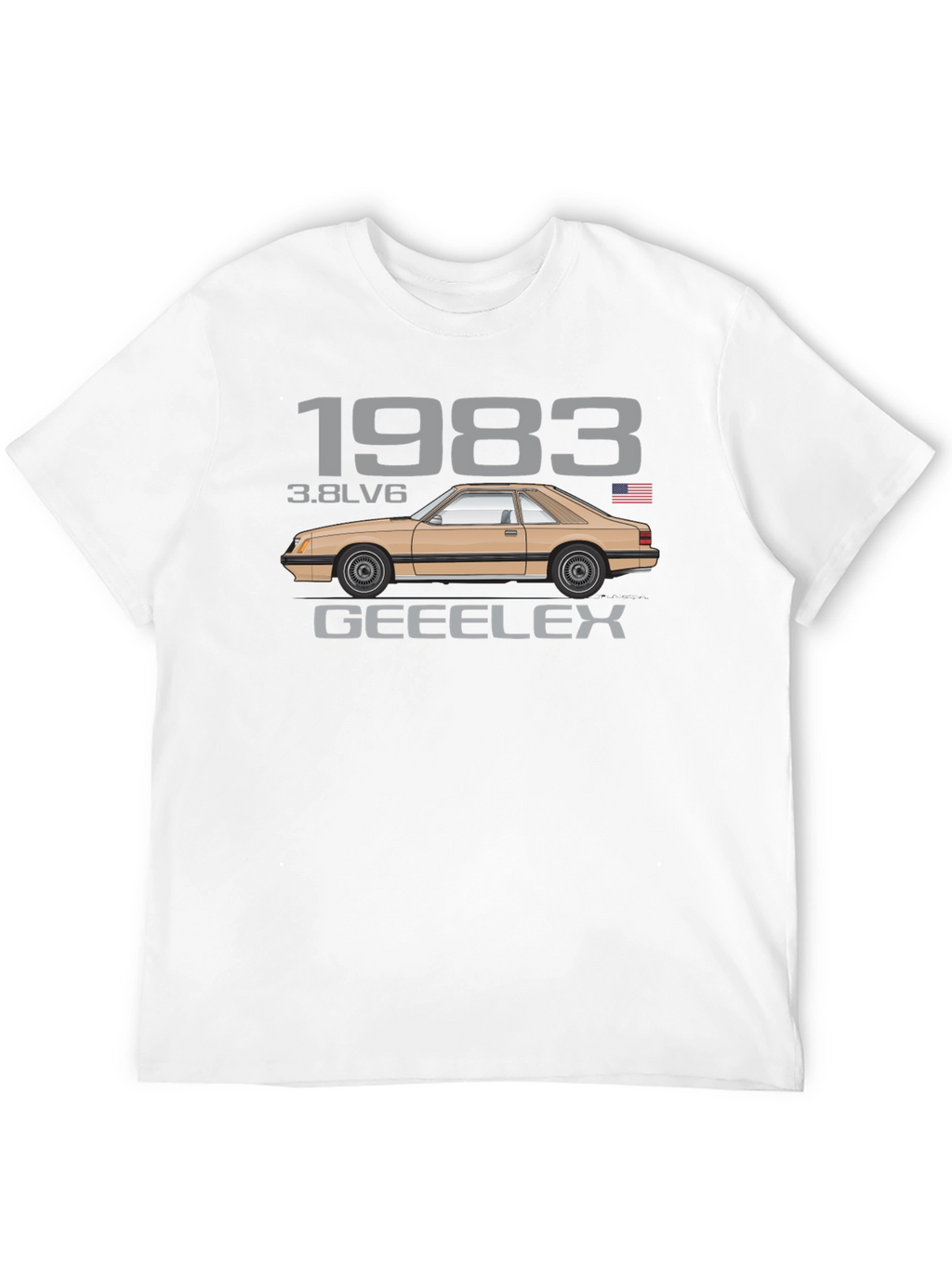 Camiseta Negra Clásica Coche 1983