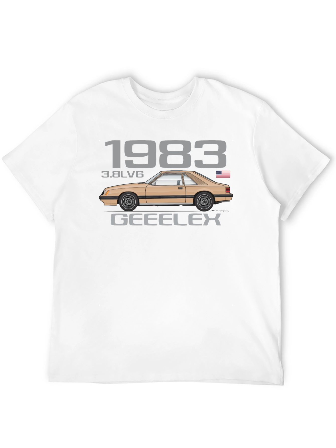 Camiseta Negra Clásica Coche 1983