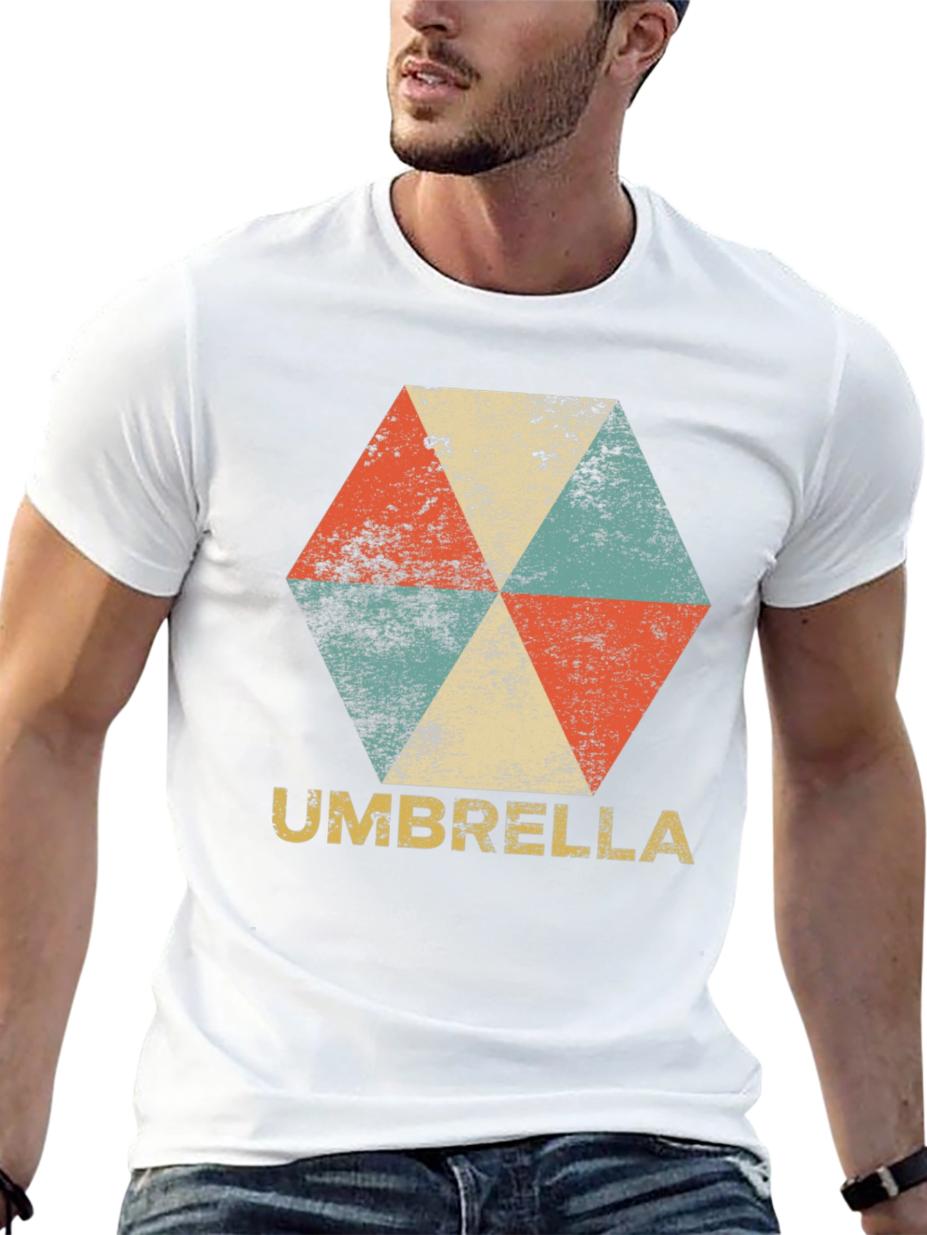Camiseta Hombre Diseño Umbrella Vintage