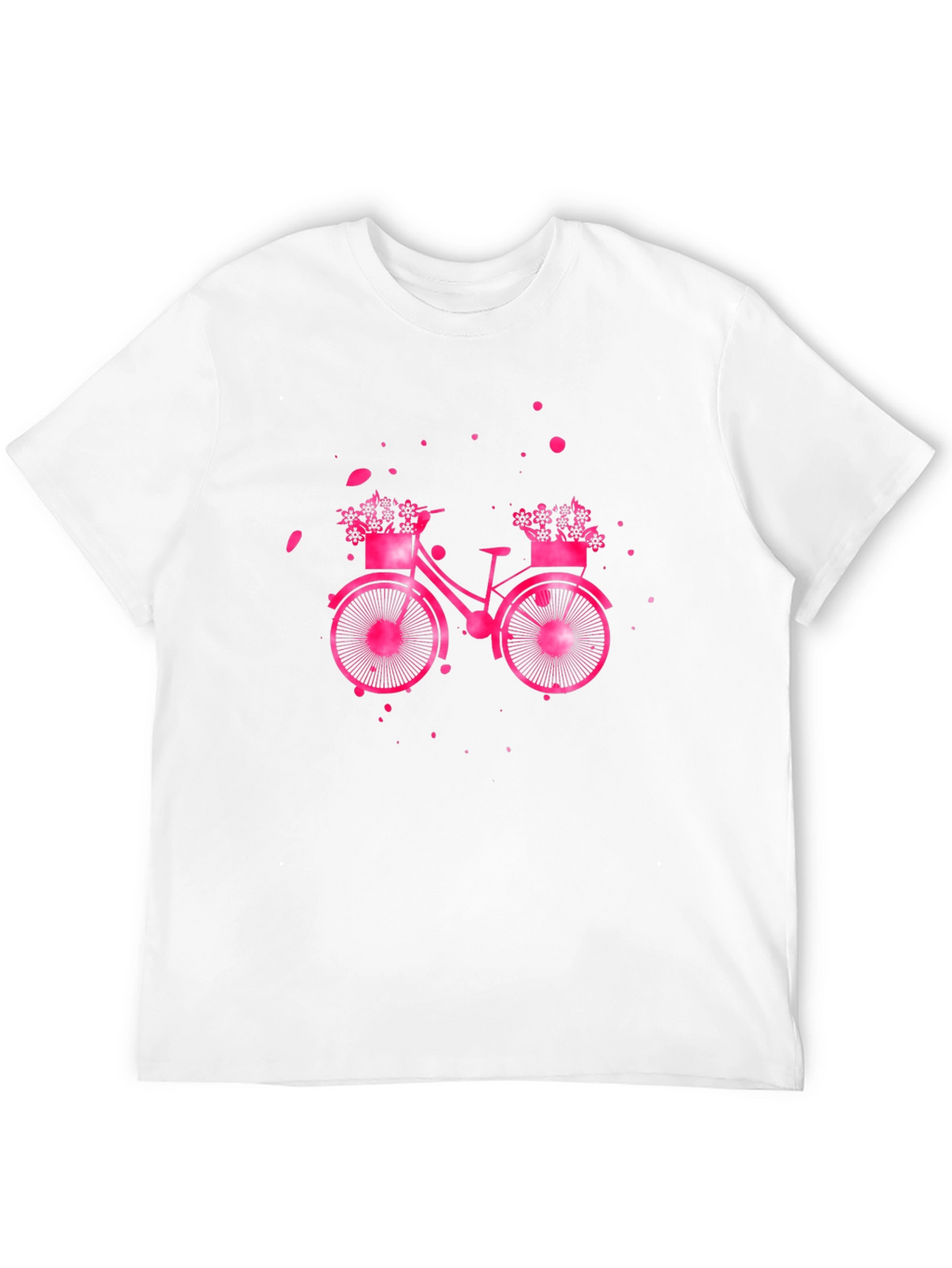 Camiseta Negra con Bicicleta Floral Rosa