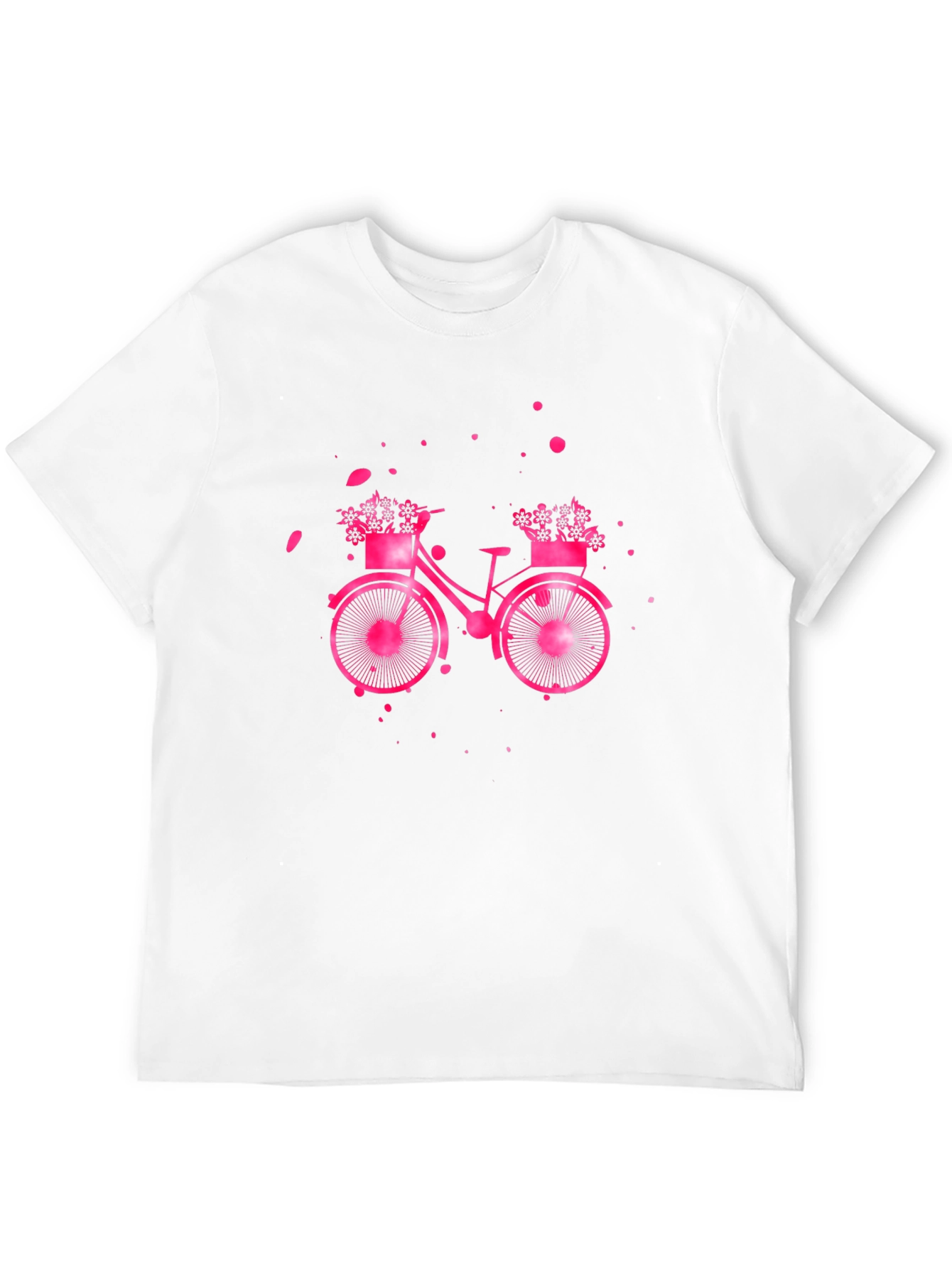 Camiseta Negra con Bicicleta Floral Rosa