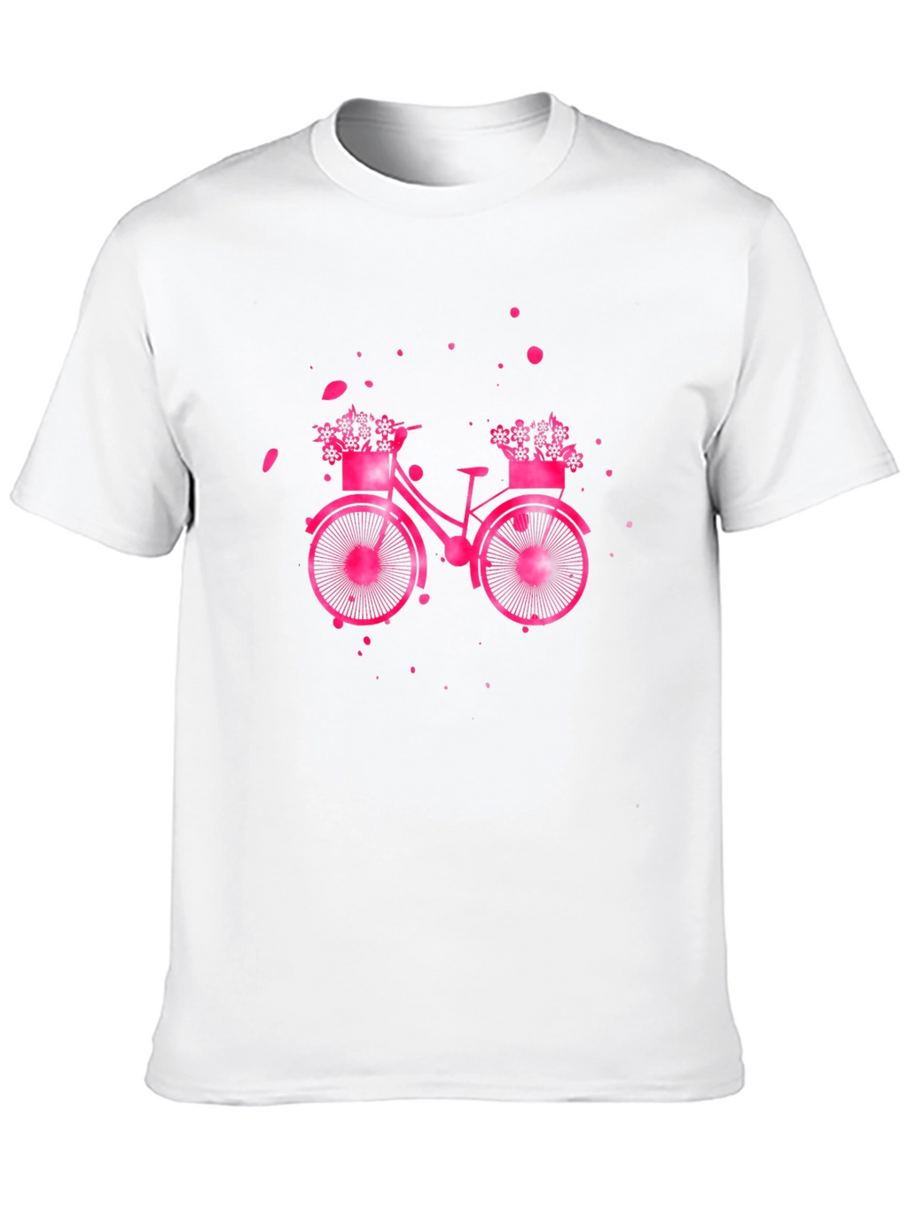 Camiseta Negra con Bicicleta Floral Rosa
