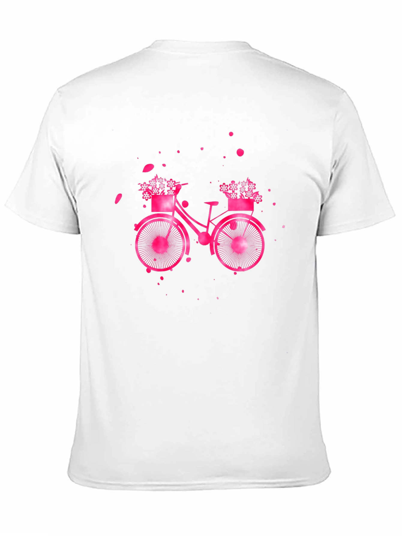 Camiseta Negra con Bicicleta Floral Rosa