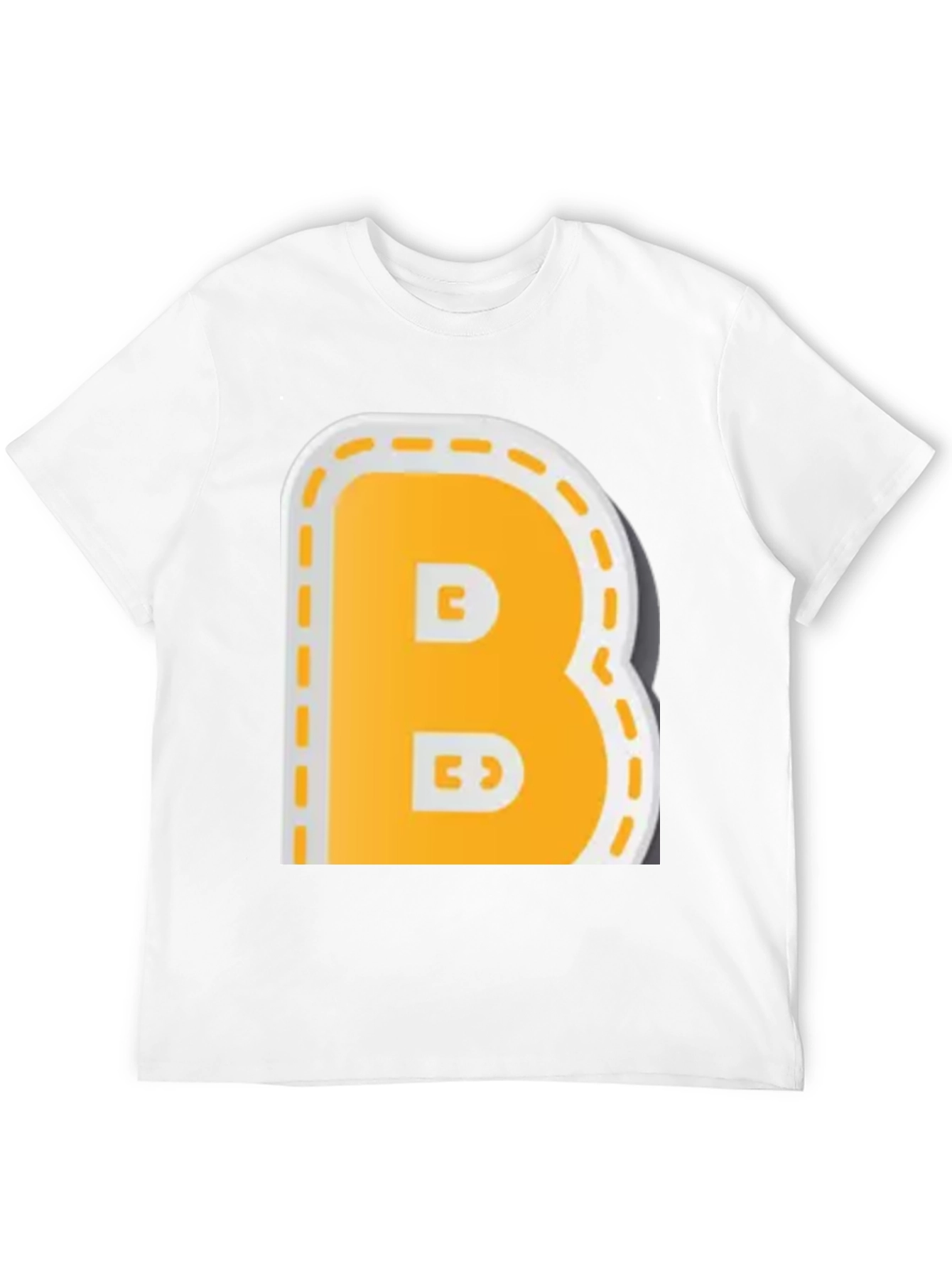 Camiseta Negra con Diseño de Letra B Amarilla