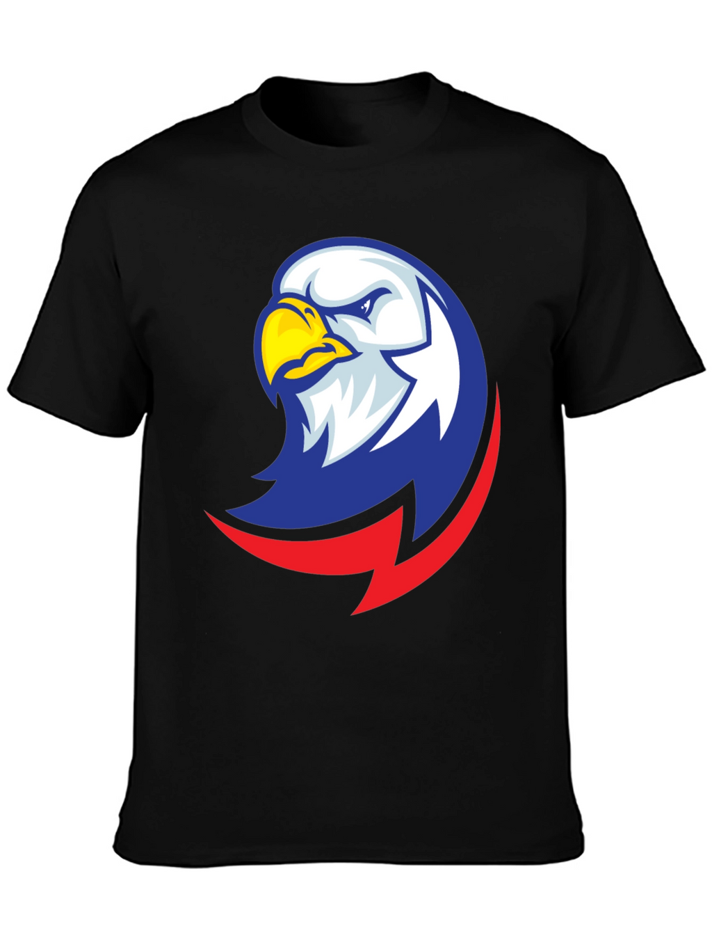 Camiseta Negra con Diseño de Águila Patriótica