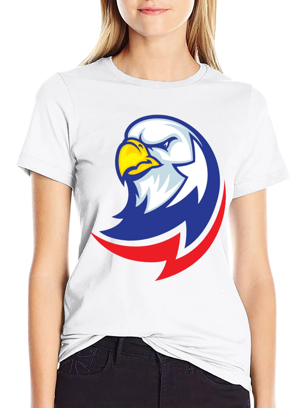 Camiseta Negra con Diseño de Águila Patriótica