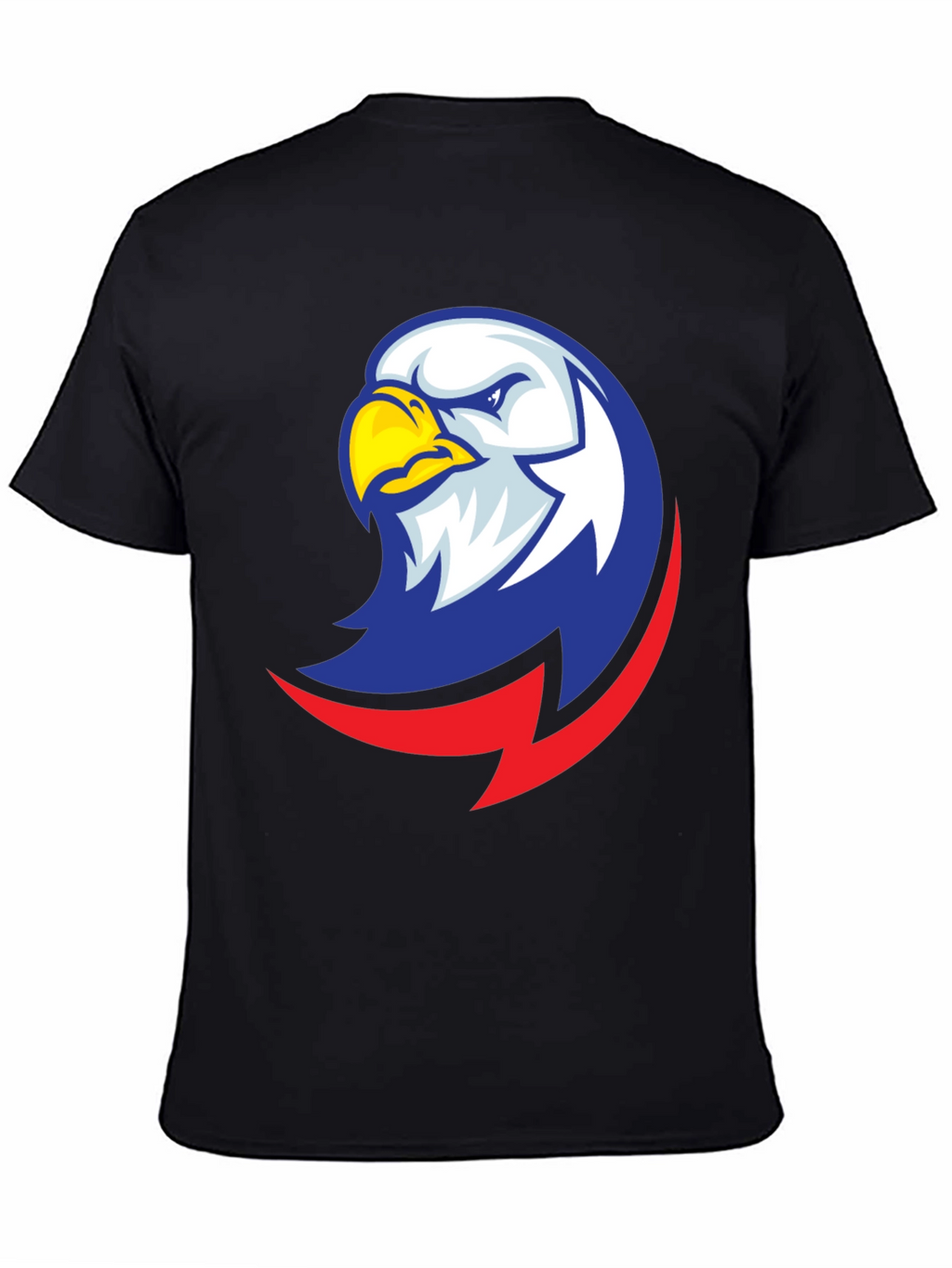 Camiseta Negra con Diseño de Águila Patriótica