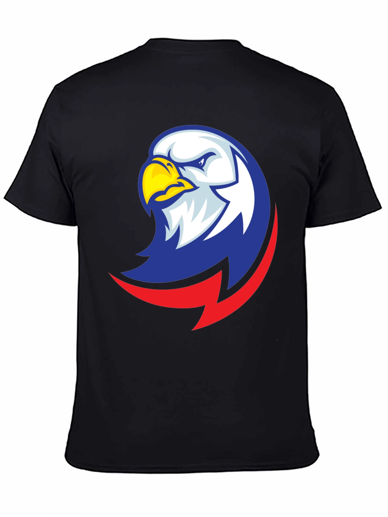 Camiseta Negra con Diseño de Águila Patriótica