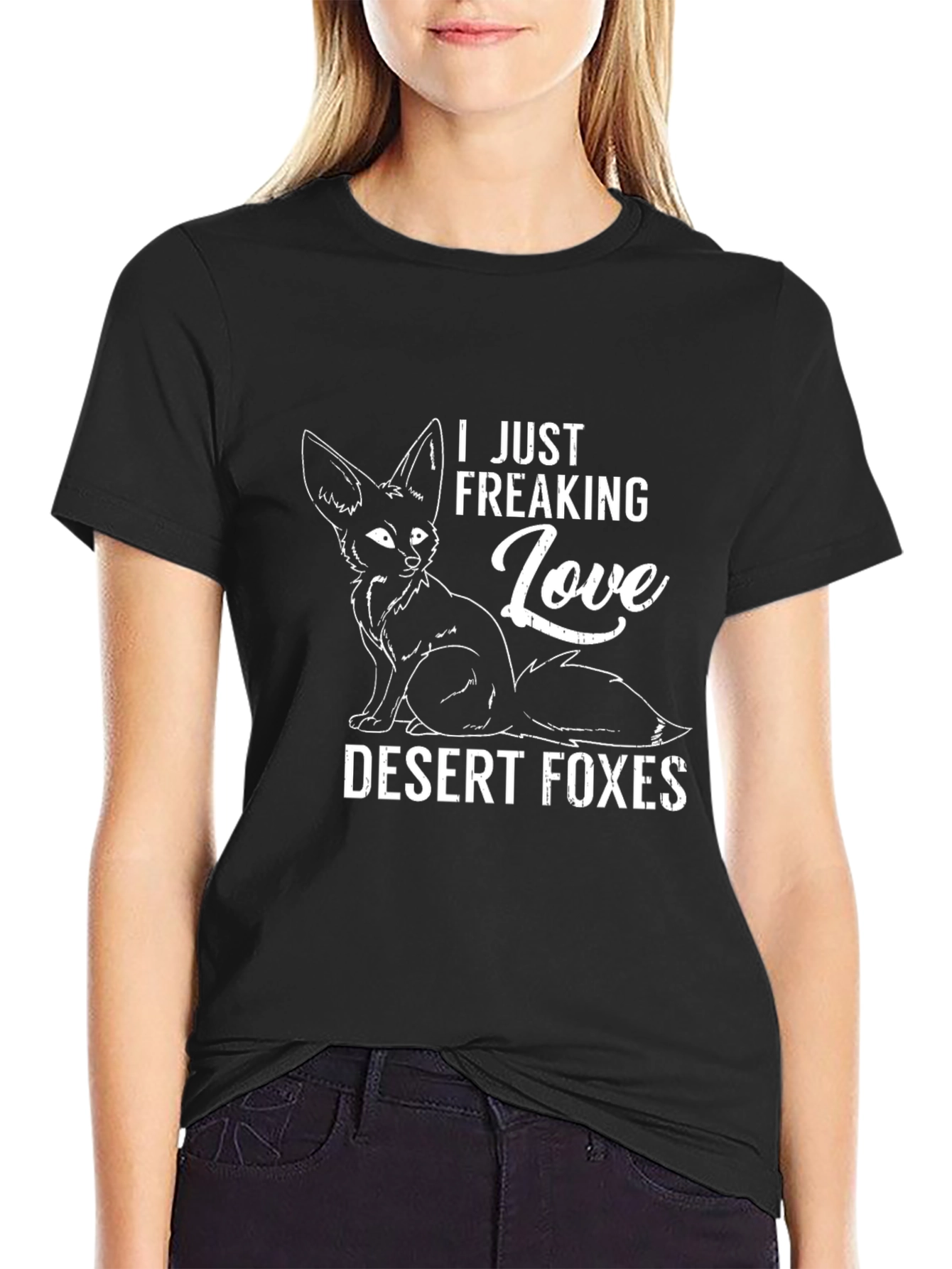 Camiseta Negra Amo a los zorros del desierto