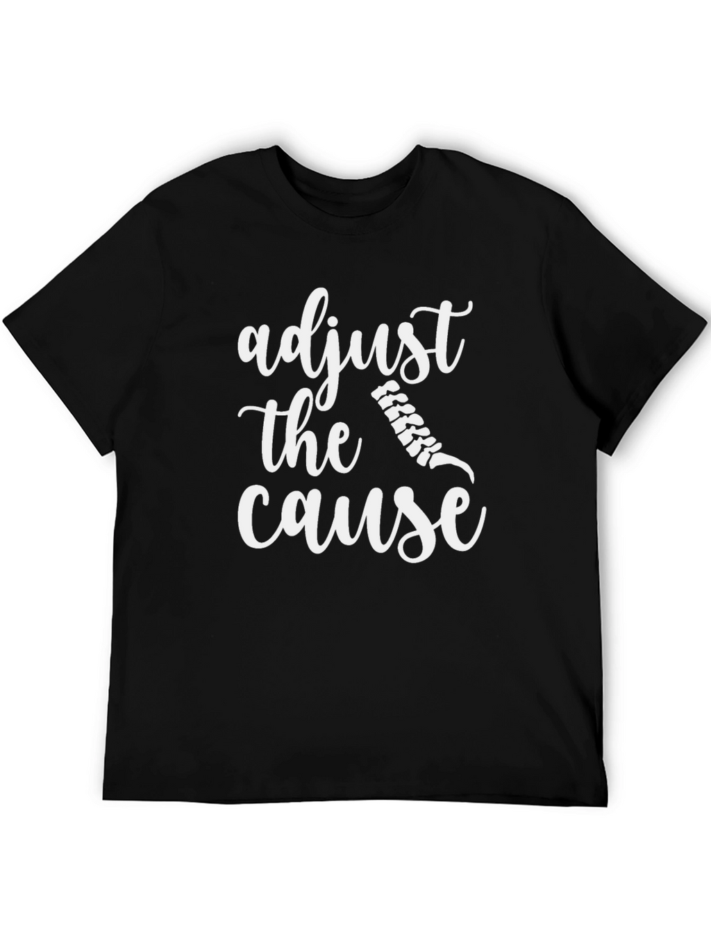 Camiseta Negra Ajusta la Causa para Quiroprácticos
