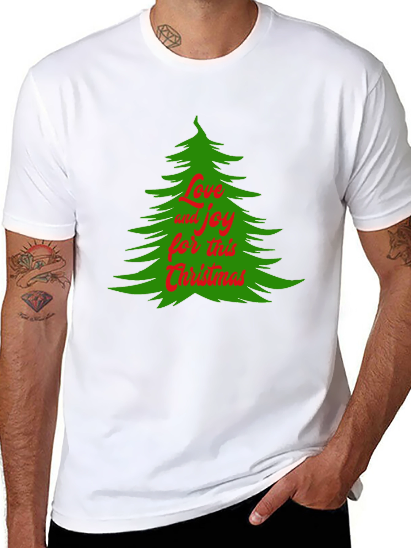 Camiseta Navideña Árbol Amor y Alegría