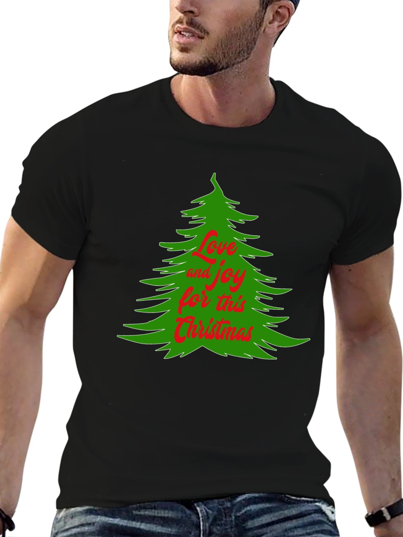 Camiseta Navideña Árbol Amor y Alegría