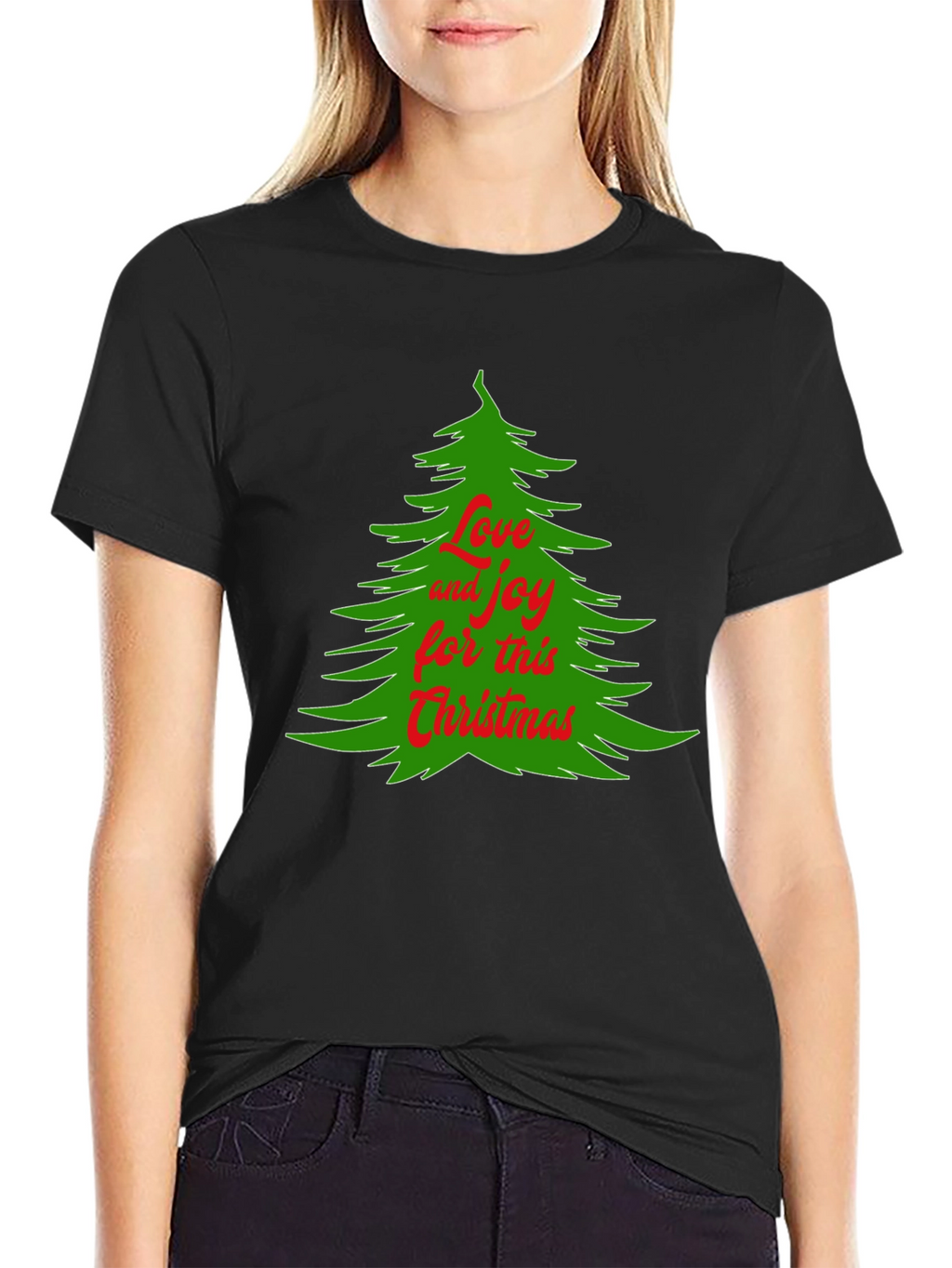 Camiseta Navideña Árbol Amor y Alegría