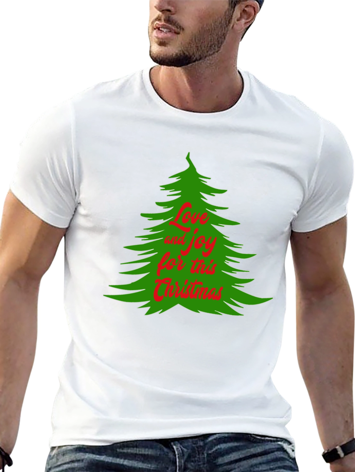 Camiseta Navideña Árbol Amor y Alegría