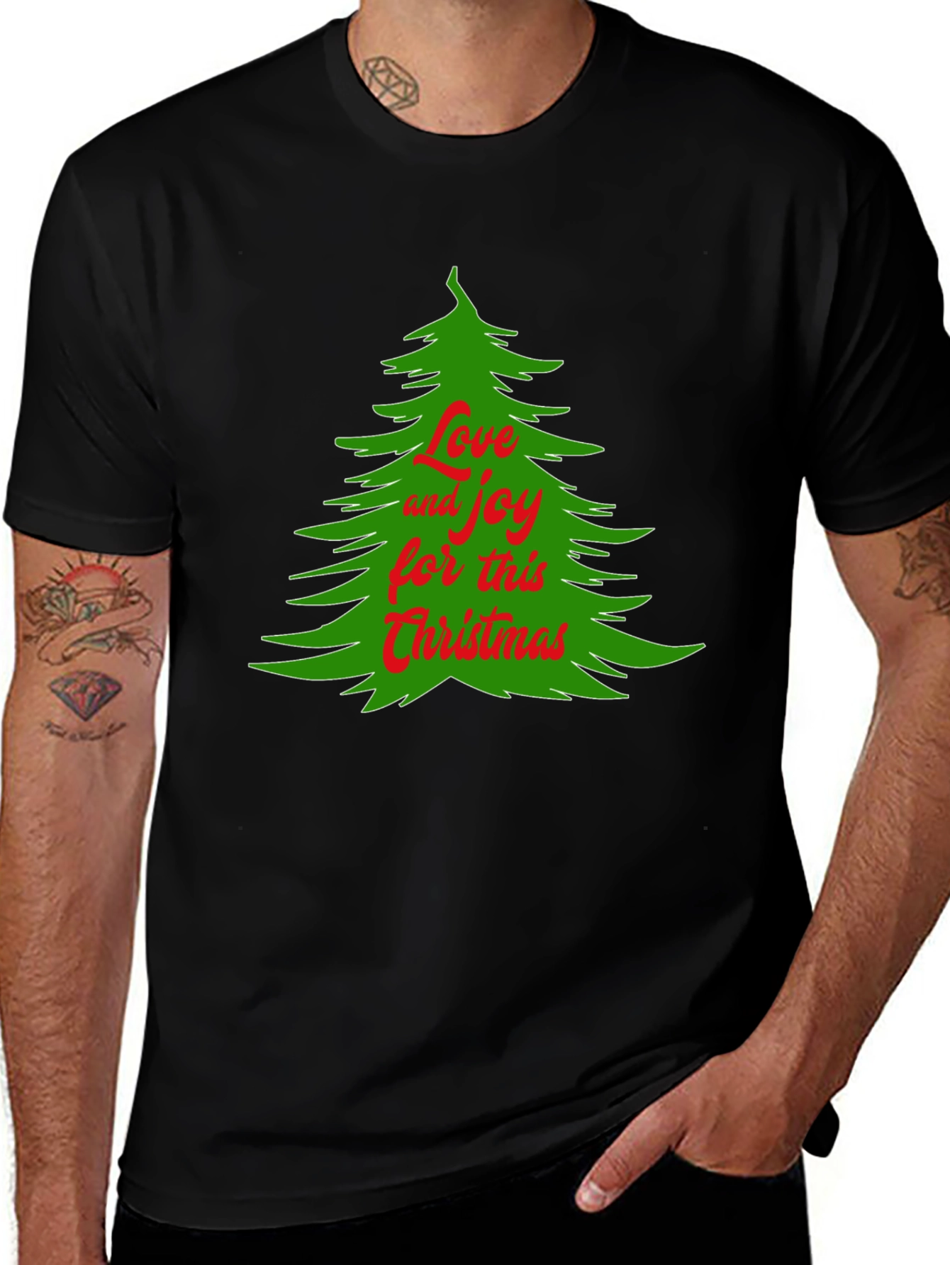 Camiseta Navideña Árbol Amor y Alegría